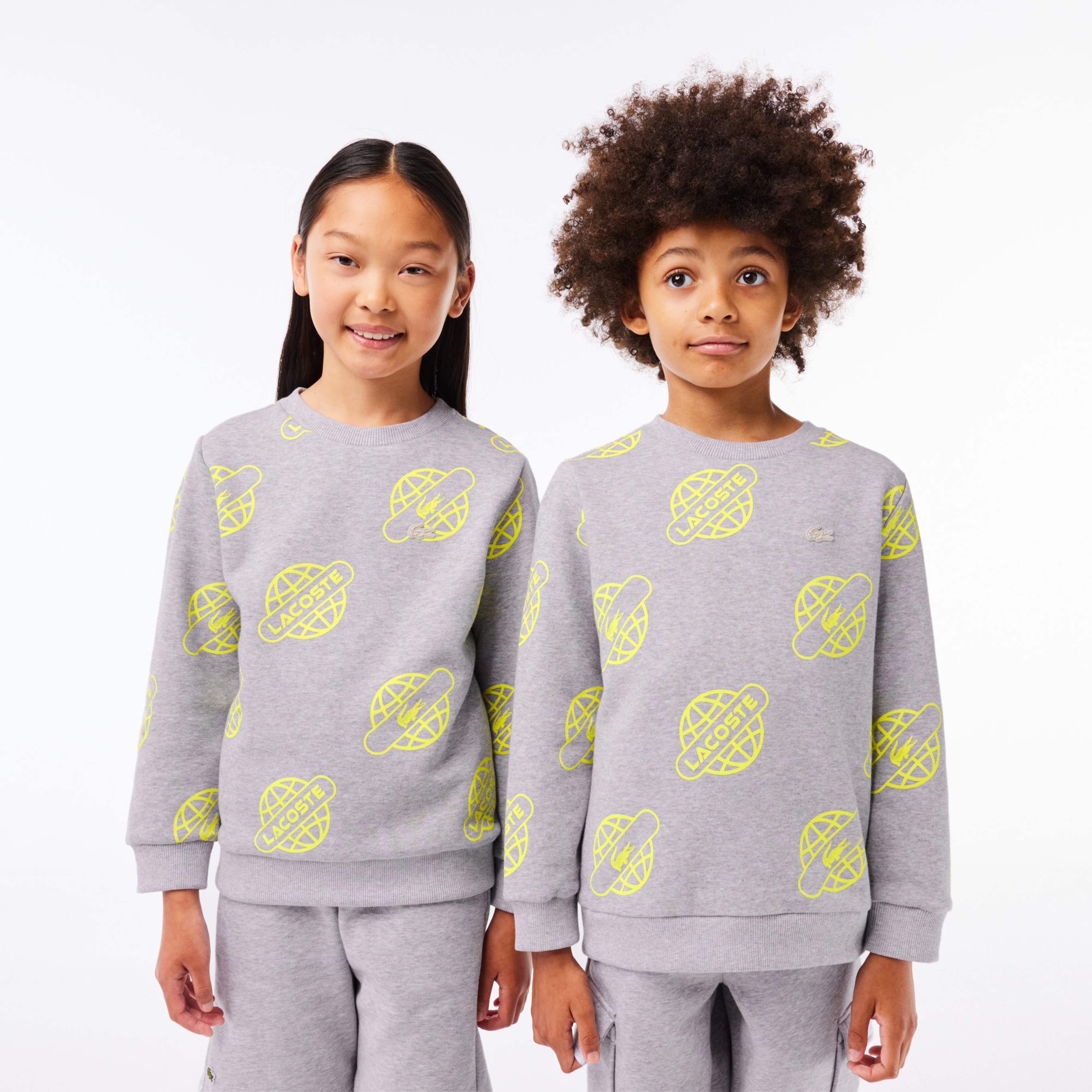 Heritage Çocuk Bisiklet Yaka Baskılı Gri Sweatshirt