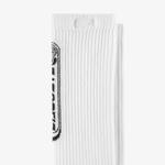 Erkek Baskılı Beyaz Çorap