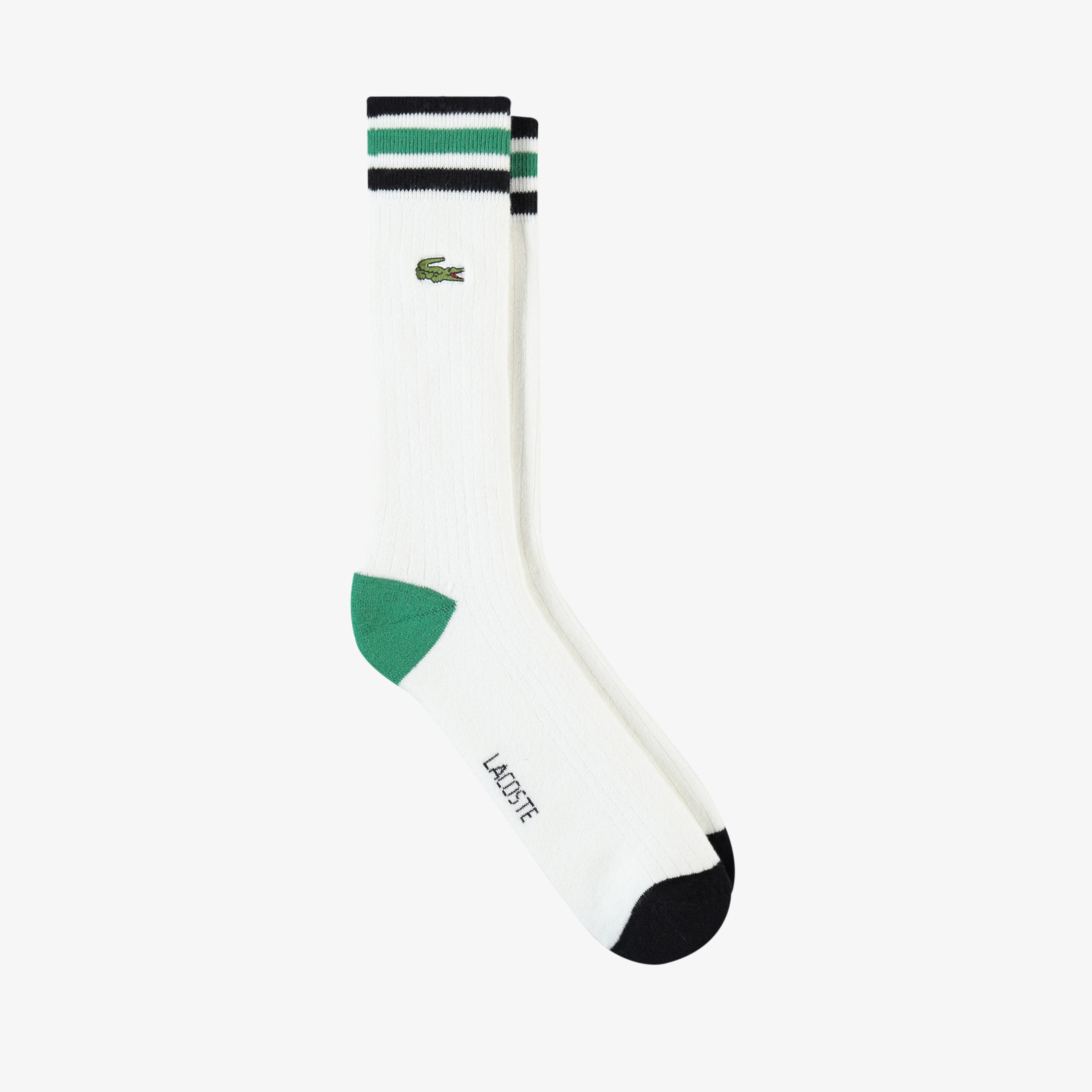 Unisex Çizgili Beyaz Çorap