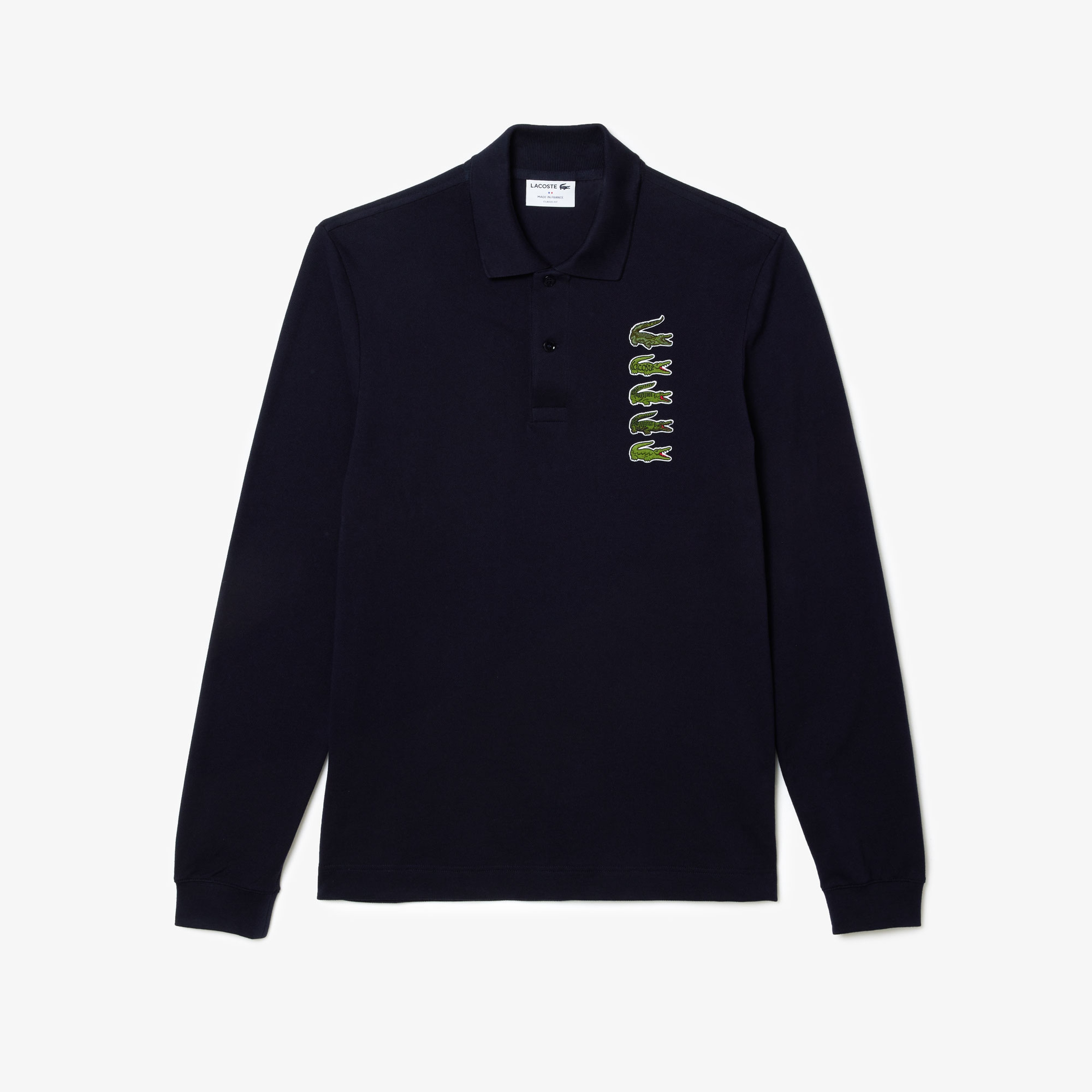 Erkek Classic Fit Uzun Kollu Lacivert Polo