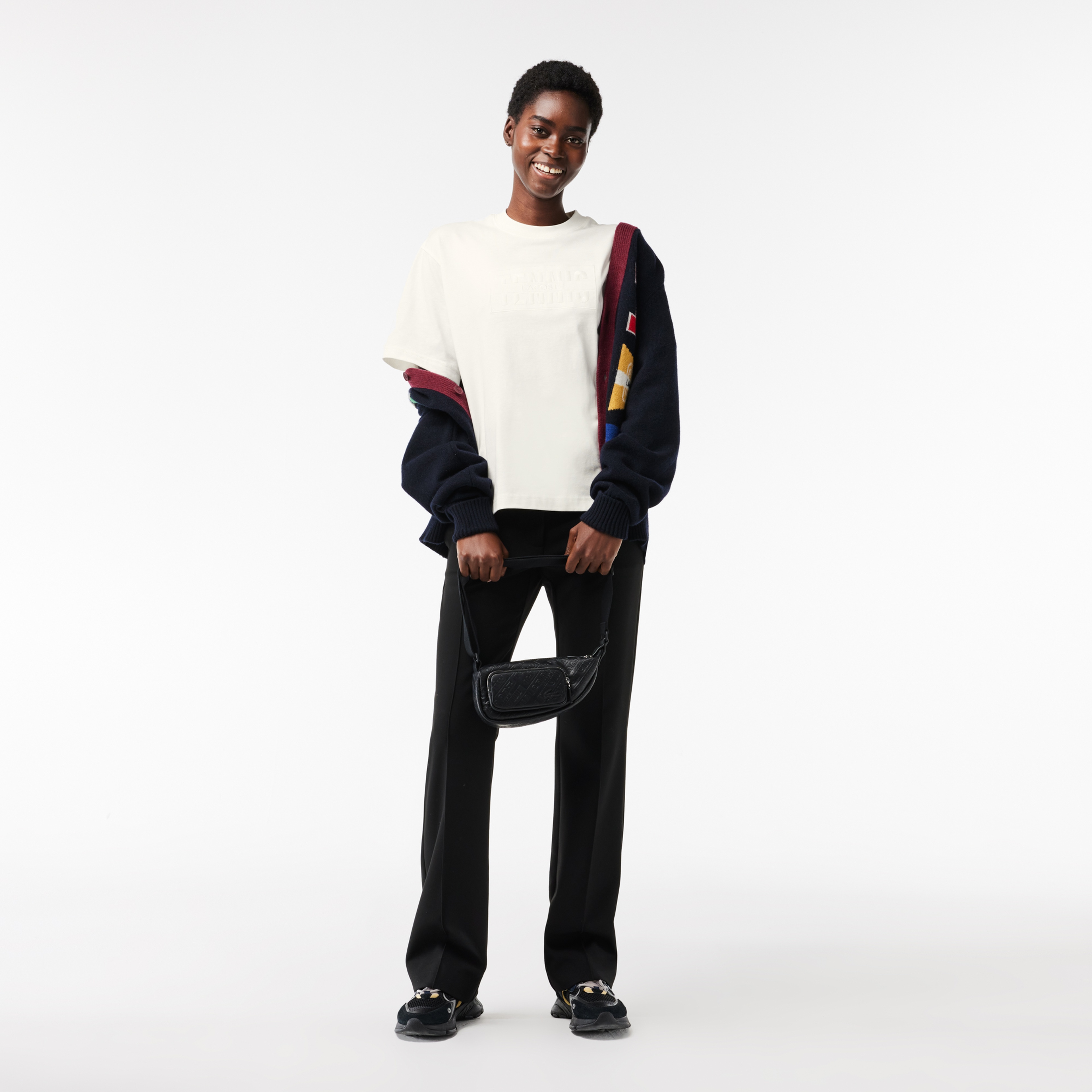 Unisex Monogram Siyah Bel Çantası