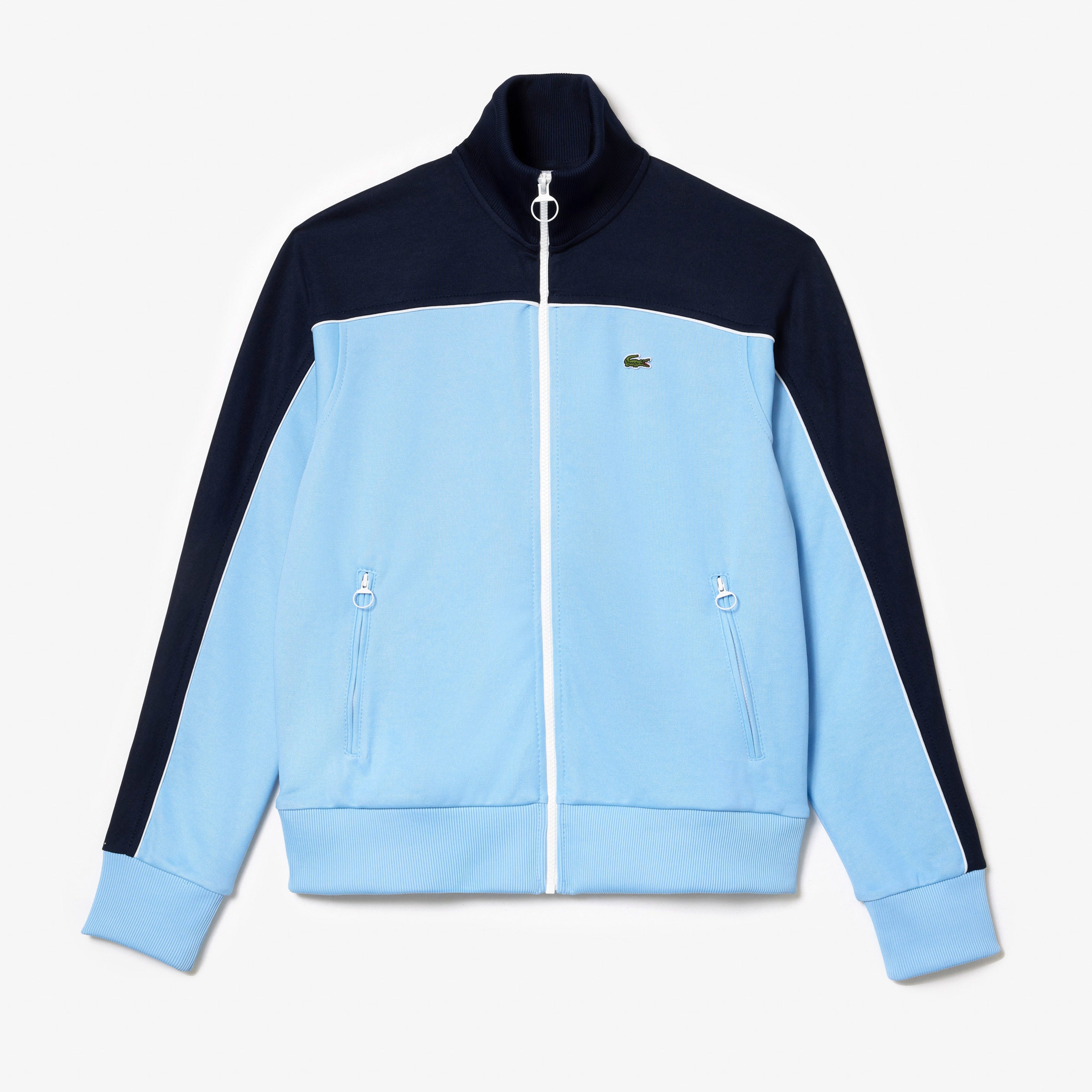 Kadın Regular Fit Fermuarlı Renk Bloklu Mavi Sweatshirt