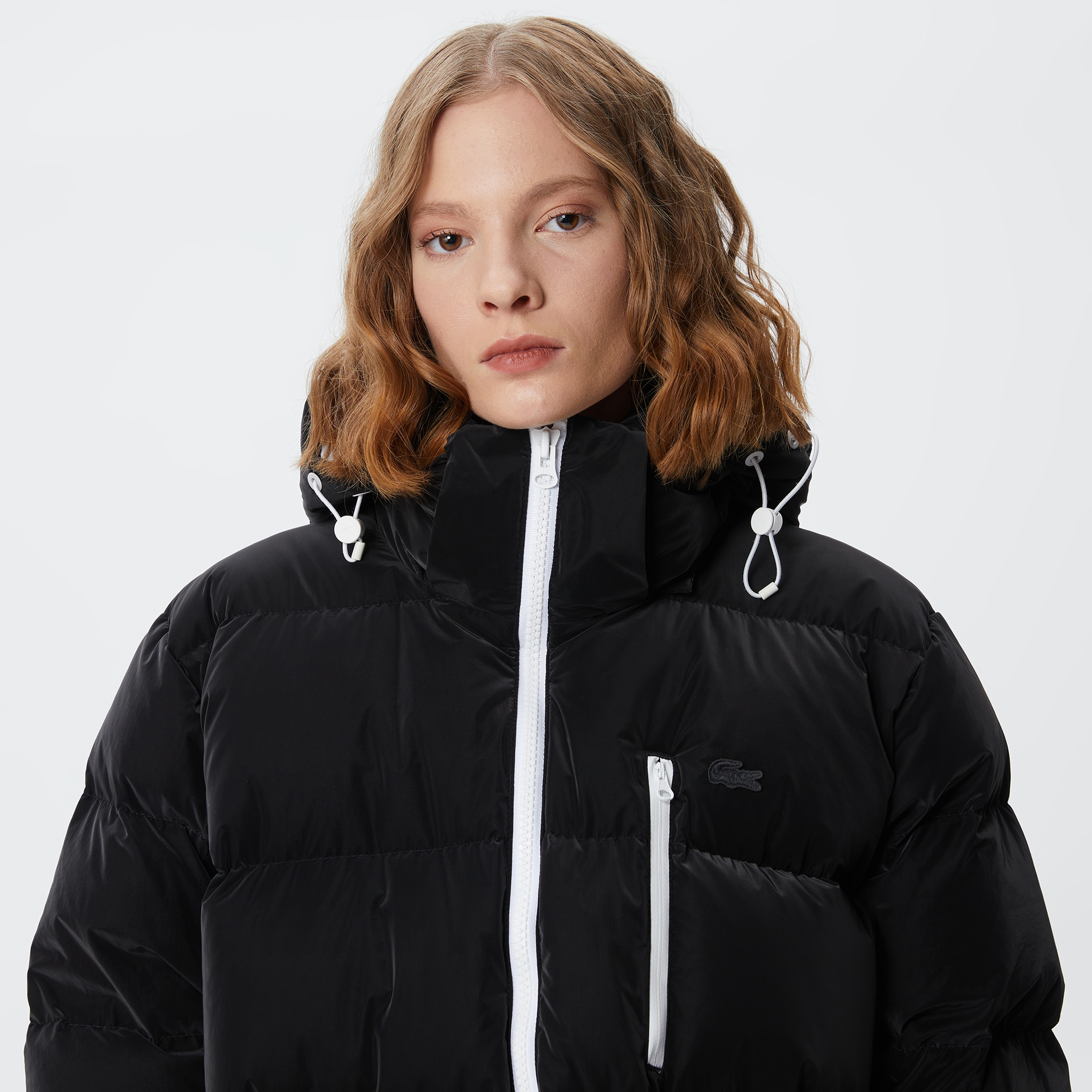 Kadın Kapüşonlu Kapitone Siyah Mont