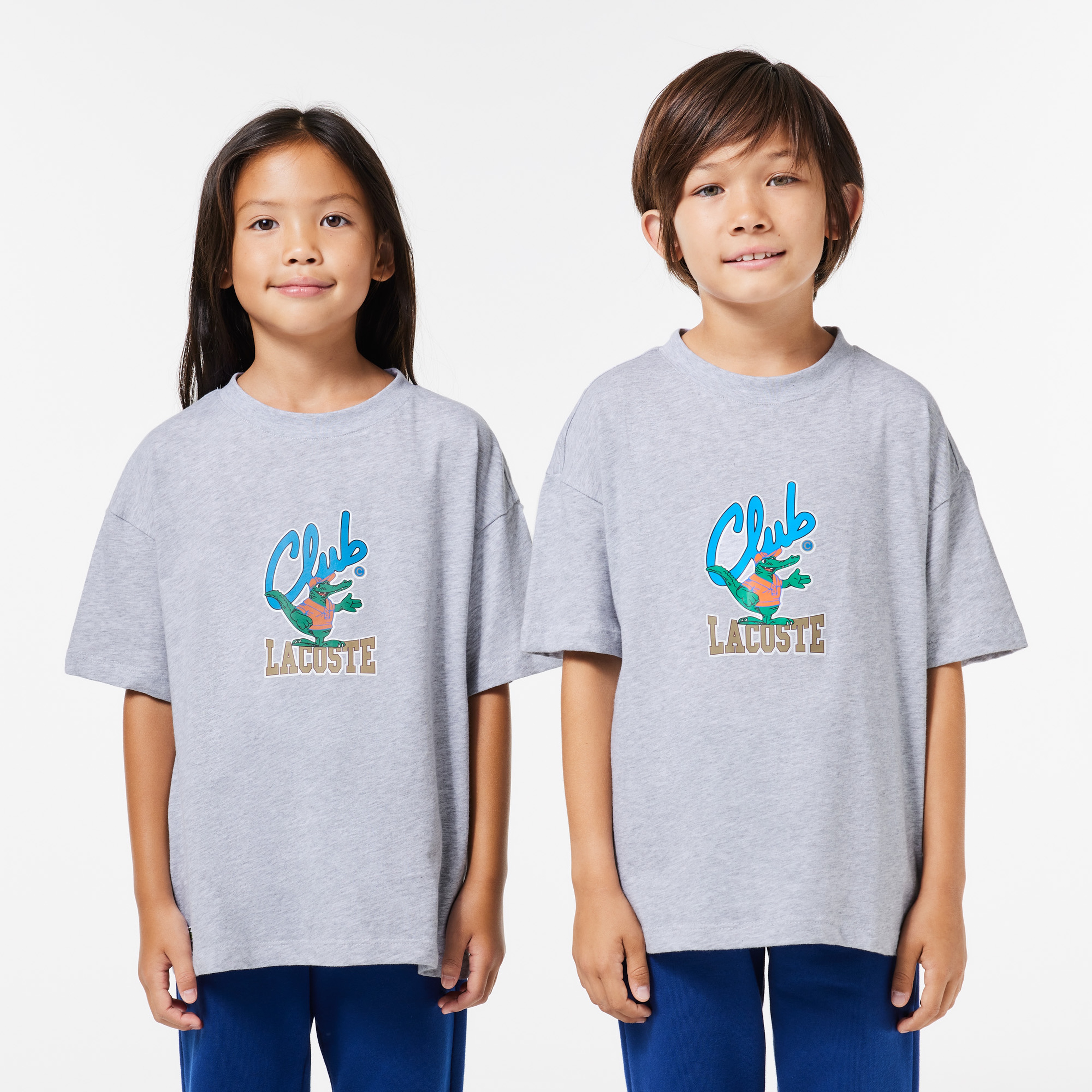 Çocuk Bisiklet Yaka Desenli Gri T-Shirt