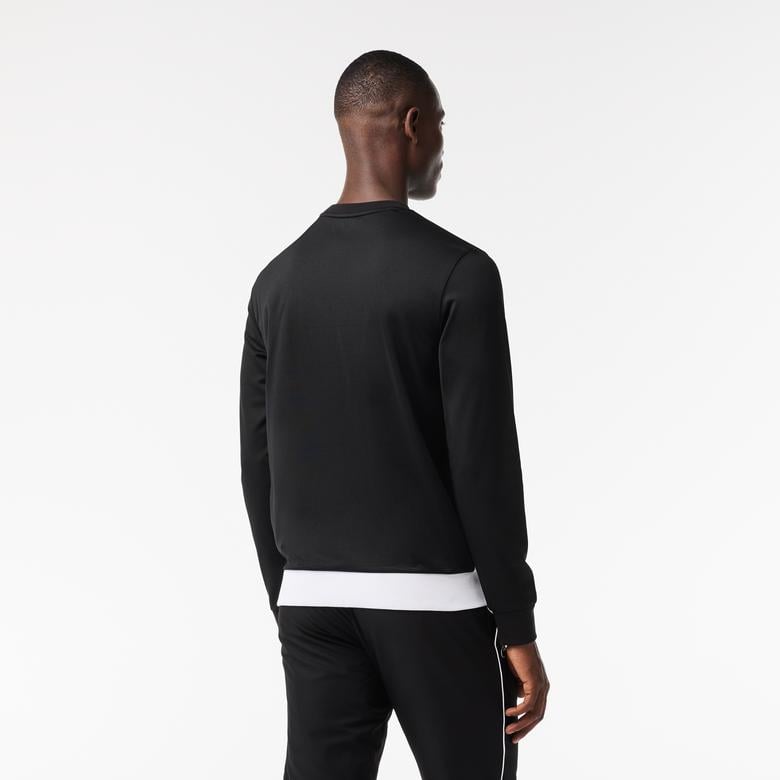 SPORT Erkek Classic Fit Bisiklet Yaka Baskılı Siyah Sweatshirt