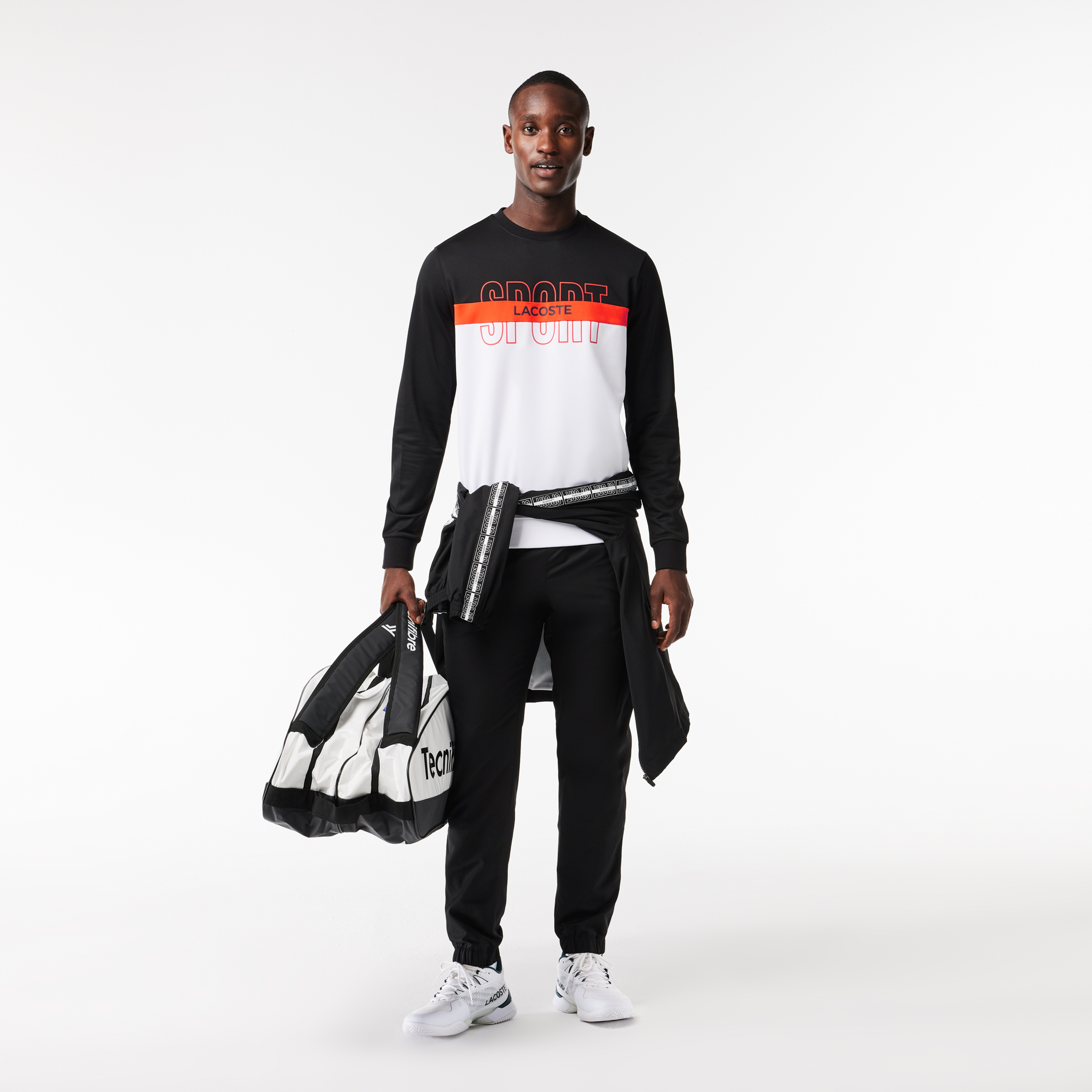 SPORT Erkek Classic Fit Bisiklet Yaka Baskılı Siyah Sweatshirt