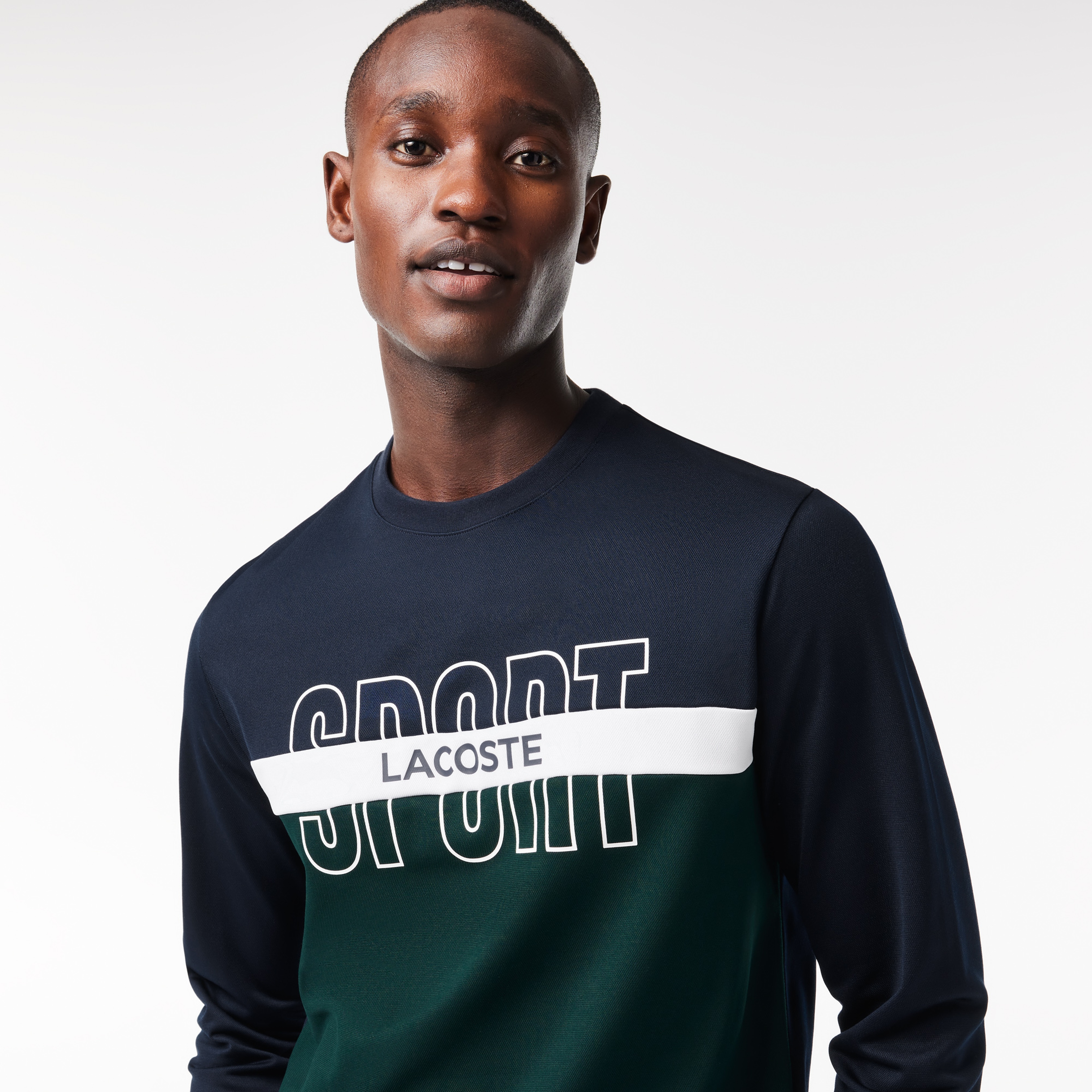 SPORT Erkek Classic Fit Bisiklet Yaka Baskılı Lacivert Sweatshirt