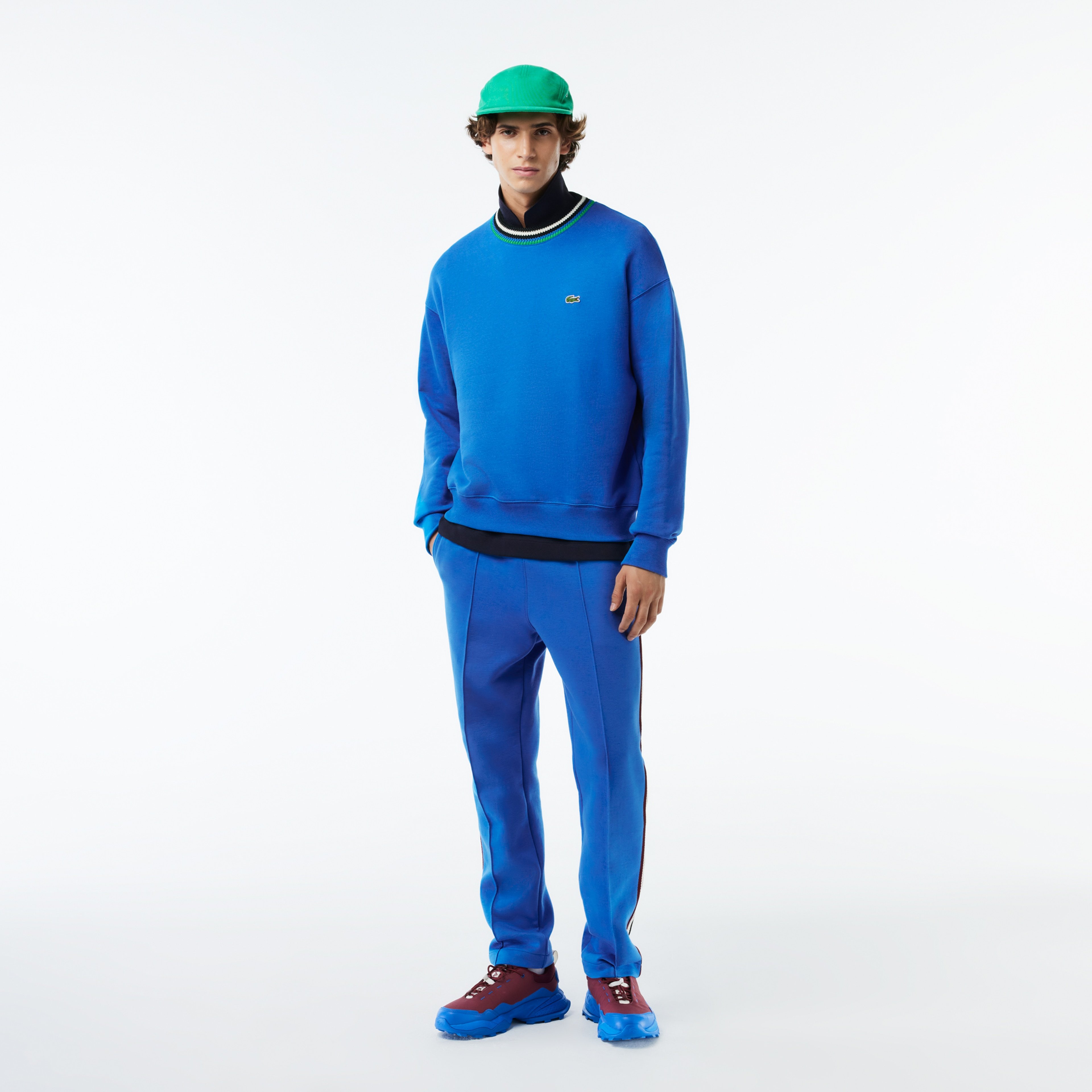 Erkek Loose Fit Bisiklet Yaka Mavi Sweatshirt