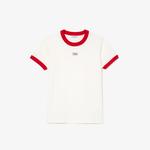 Kadın Slim Fit Bisiklet Yaka Beyaz T-Shirt