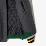 Erkek Hakim Yaka Renk Bloklu Gri Mont