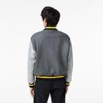 Erkek Hakim Yaka Renk Bloklu Gri Mont