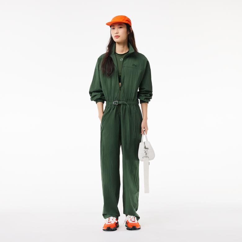 Kadın Regular Fit Uzun Kollu Fermuarlı Yeşil Elbise