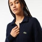 Kaşmir Kadın Polo Yaka Kaşmir Lacivert Kazak