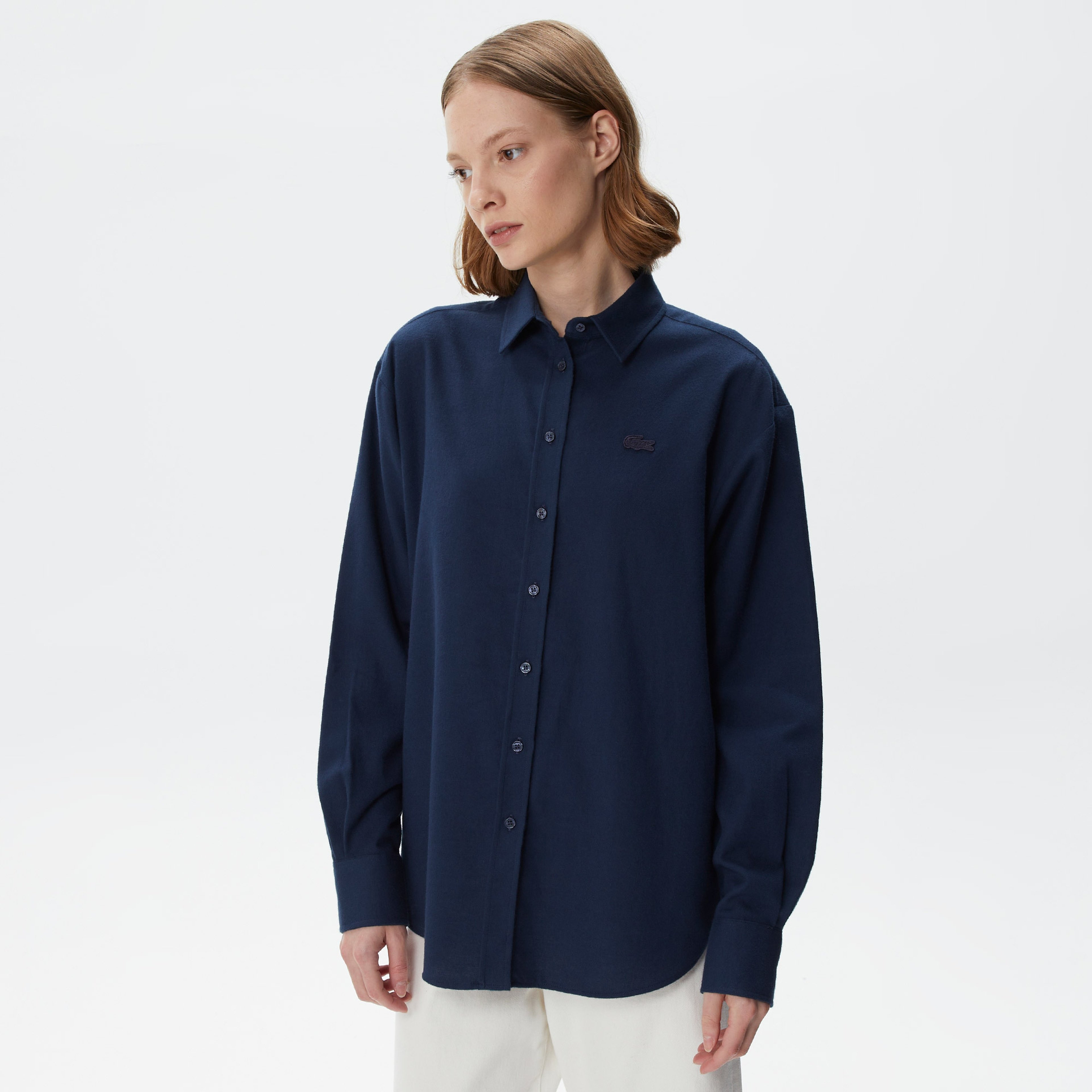 Kadın Uzun Kollu Lacivert Gömlek