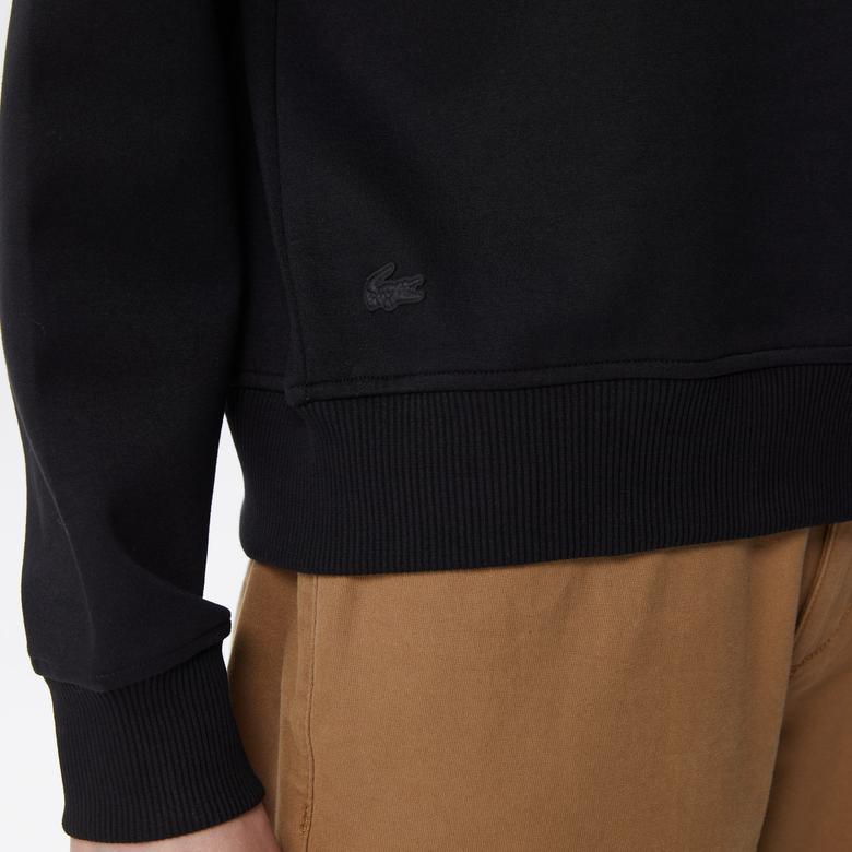 Kadın Relaxed Fit Bisiklet Yaka Baskılı Siyah Sweatshirt