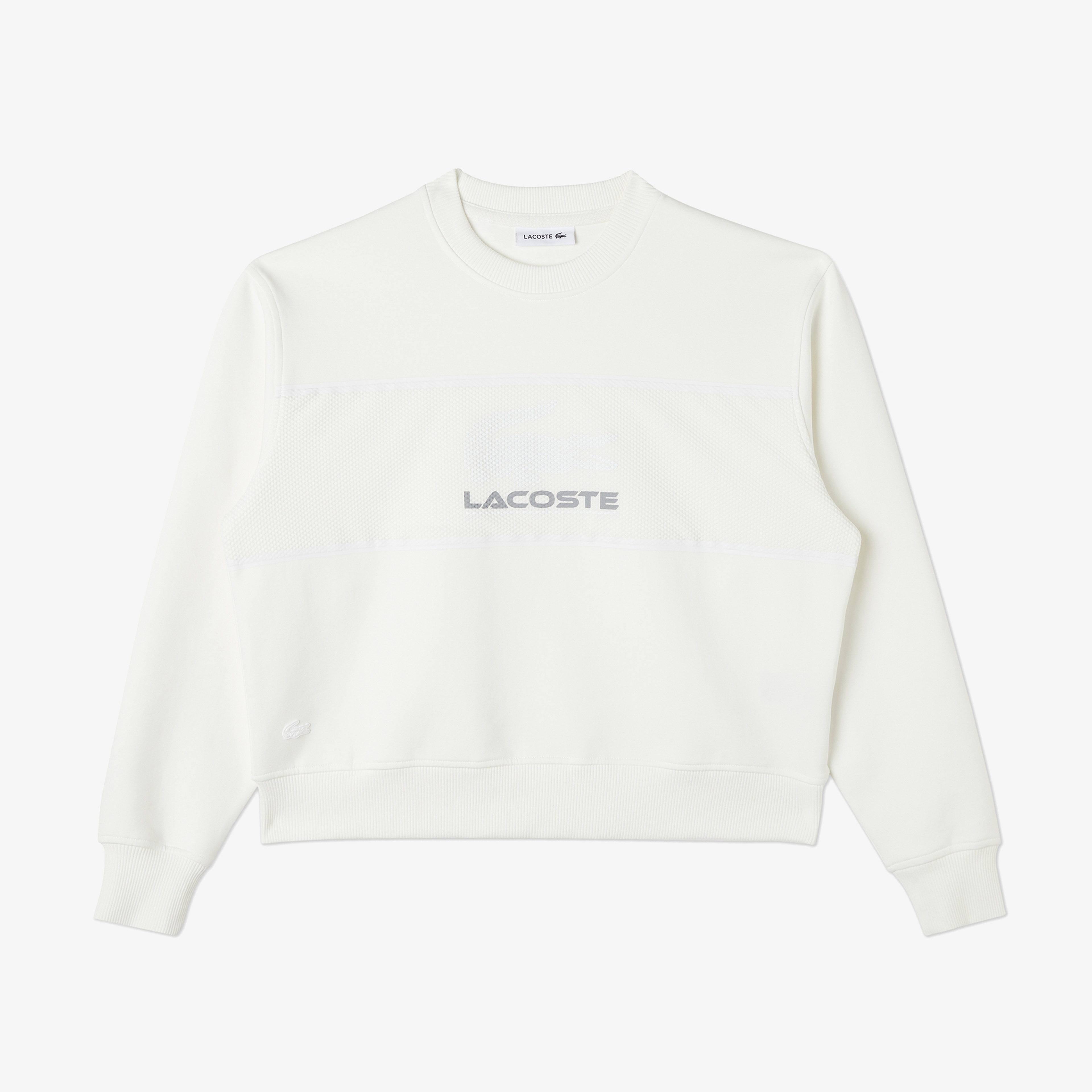 Kadın Relaxed Fit Bisiklet Yaka Baskılı Beyaz Sweatshirt