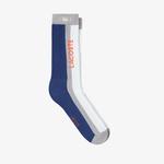 Erkek Renk Bloklu Beyaz Çorap