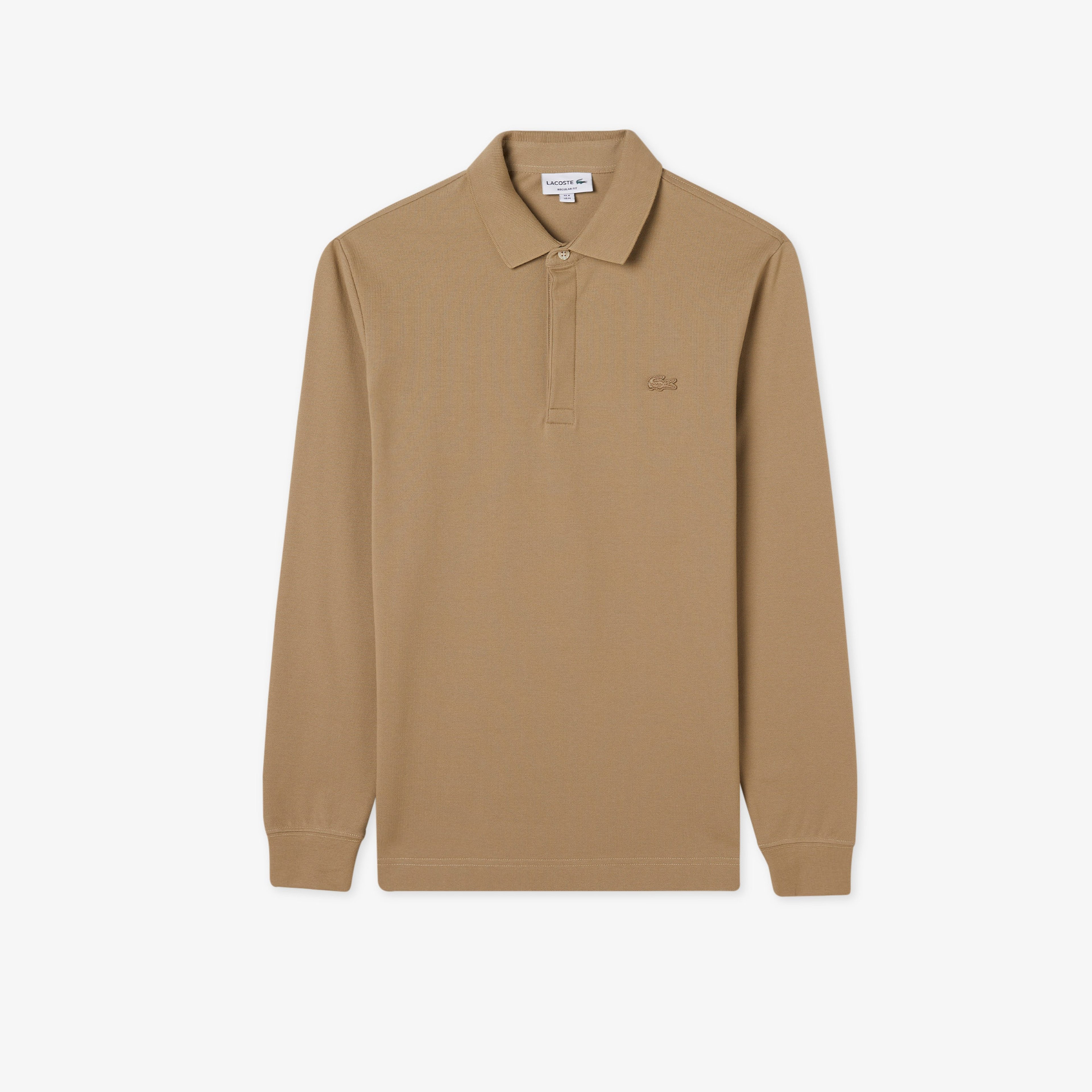 Erkek Regular Fit Uzun Kollu Kahverengi Paris Polo