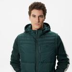 Erkek Kapüşonlu Yeşil Mont