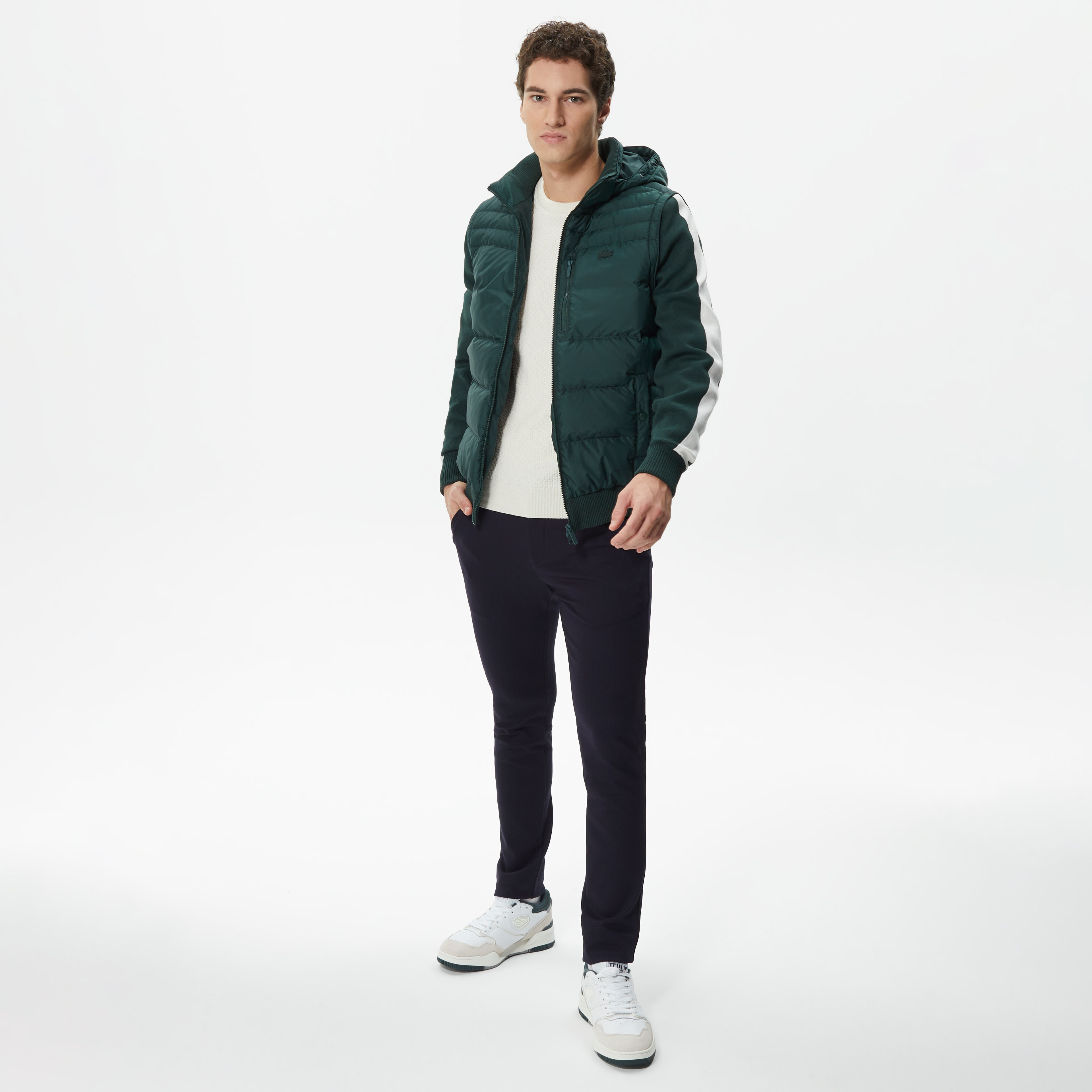 Erkek Kapüşonlu Yeşil Mont