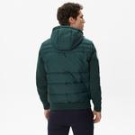 Erkek Kapüşonlu Yeşil Mont