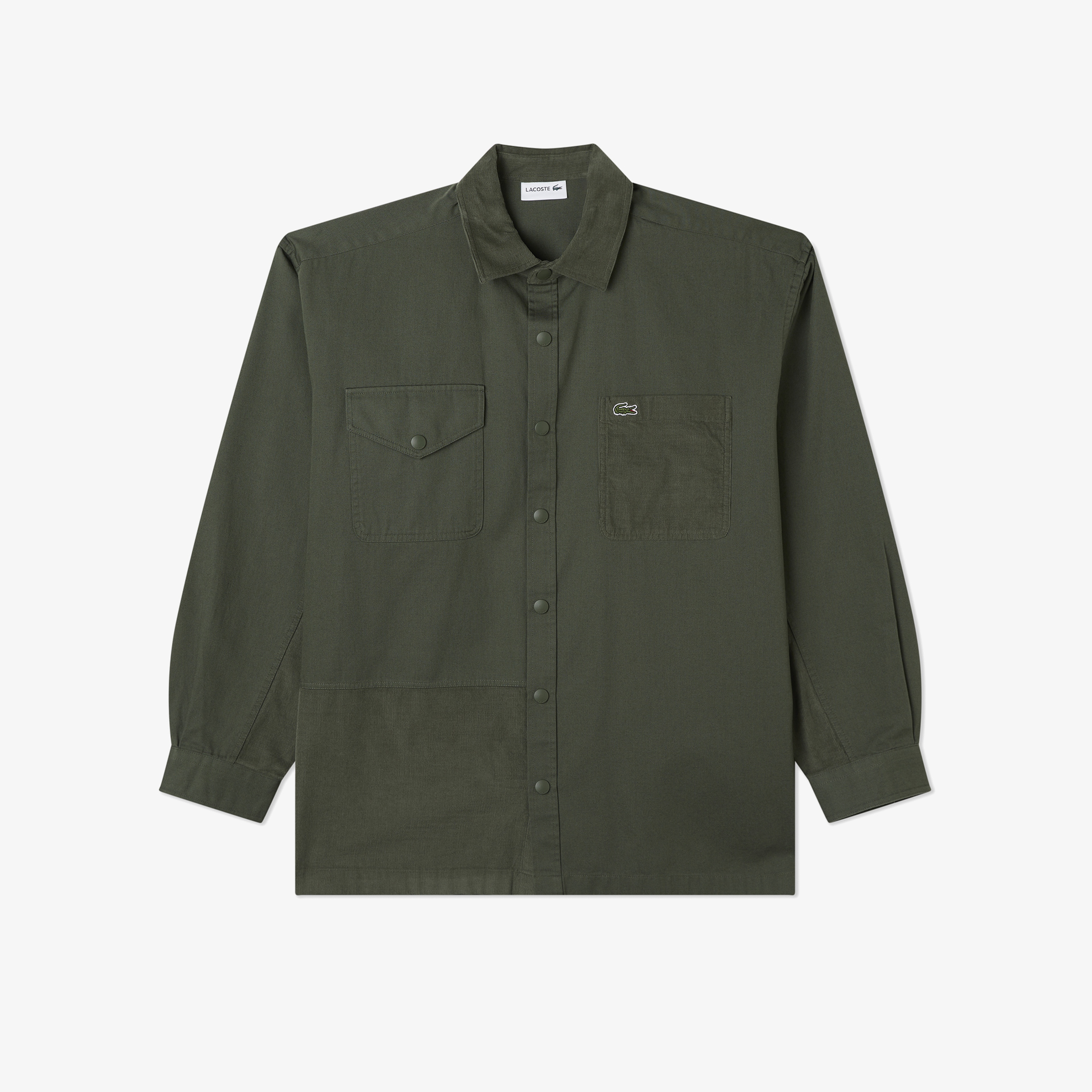 Erkek Relaxed Fit Renk Bloklu Yeşil Gömlek