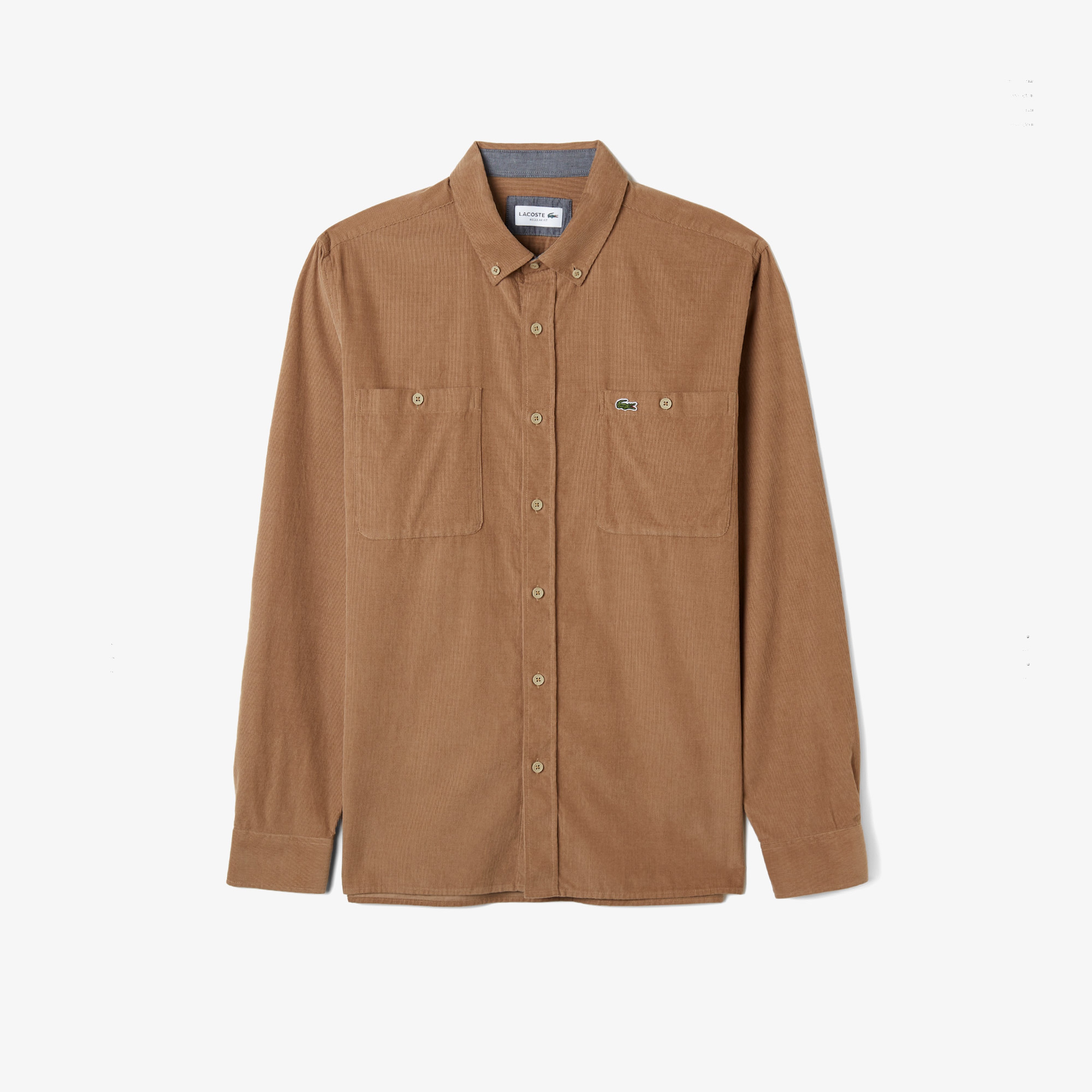 Erkek Regular Fit Düğmeli Yaka Bej Gömlek