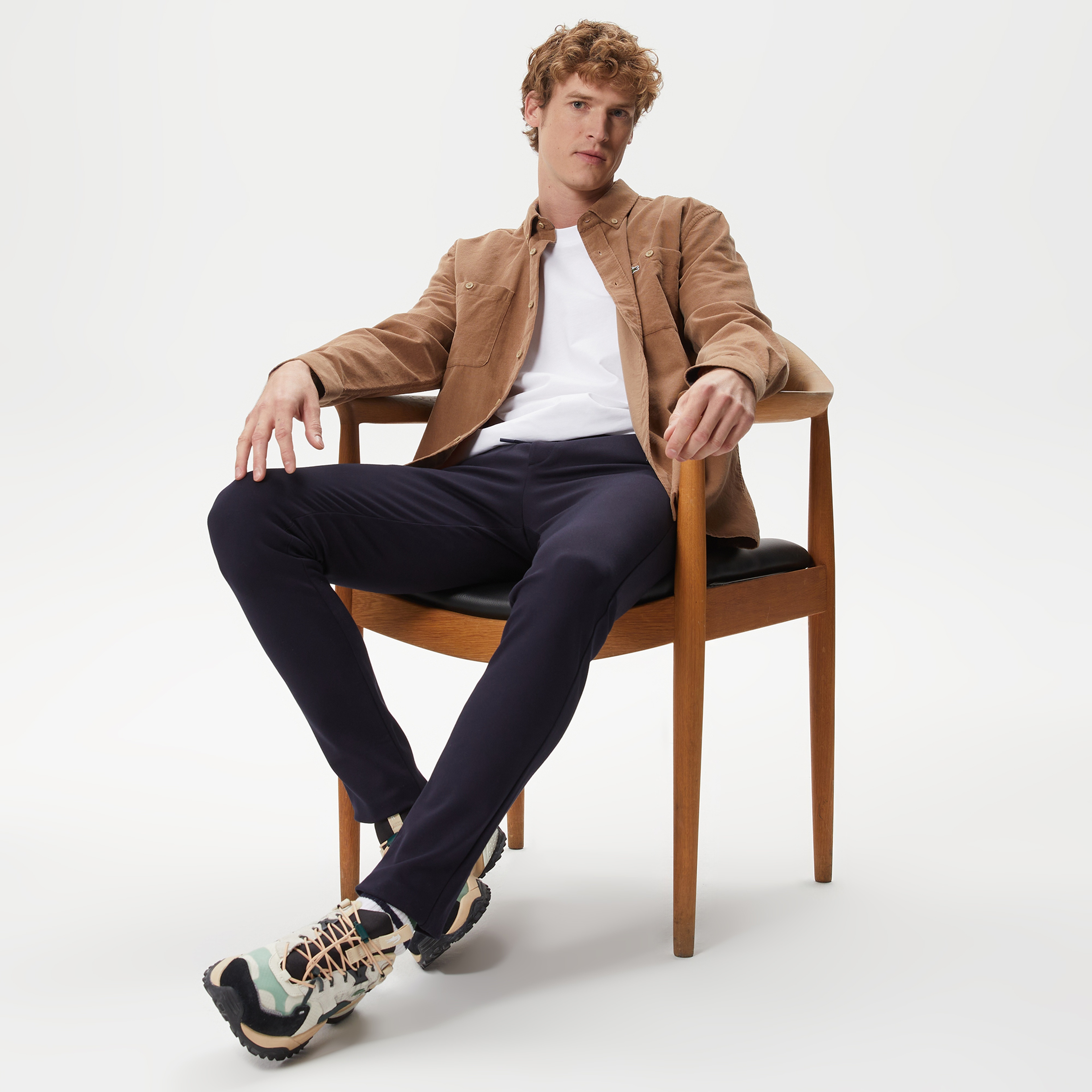 Erkek Regular Fit Düğmeli Yaka Bej Gömlek