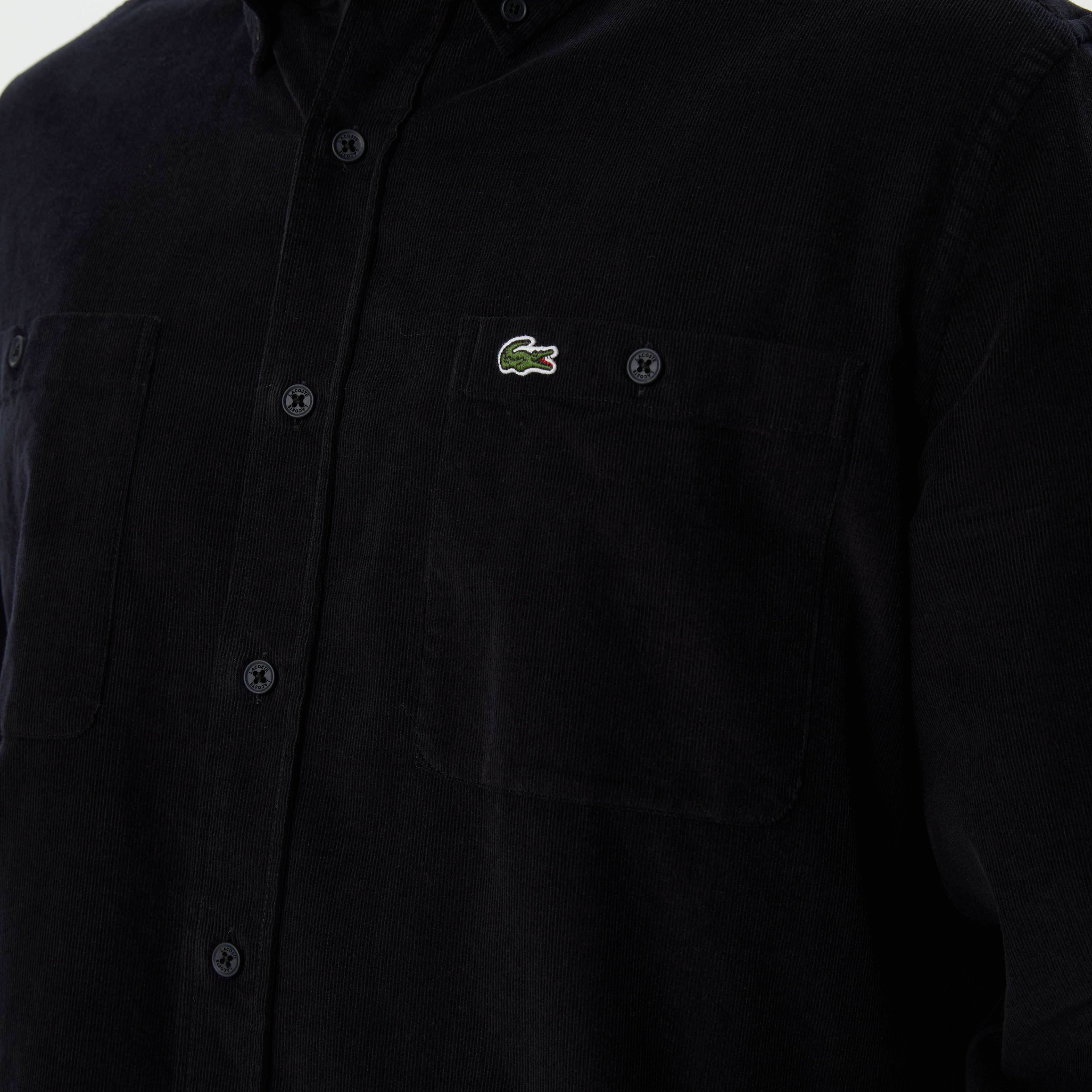 Erkek Regular Fit Düğmeli Yaka Lacivert Gömlek