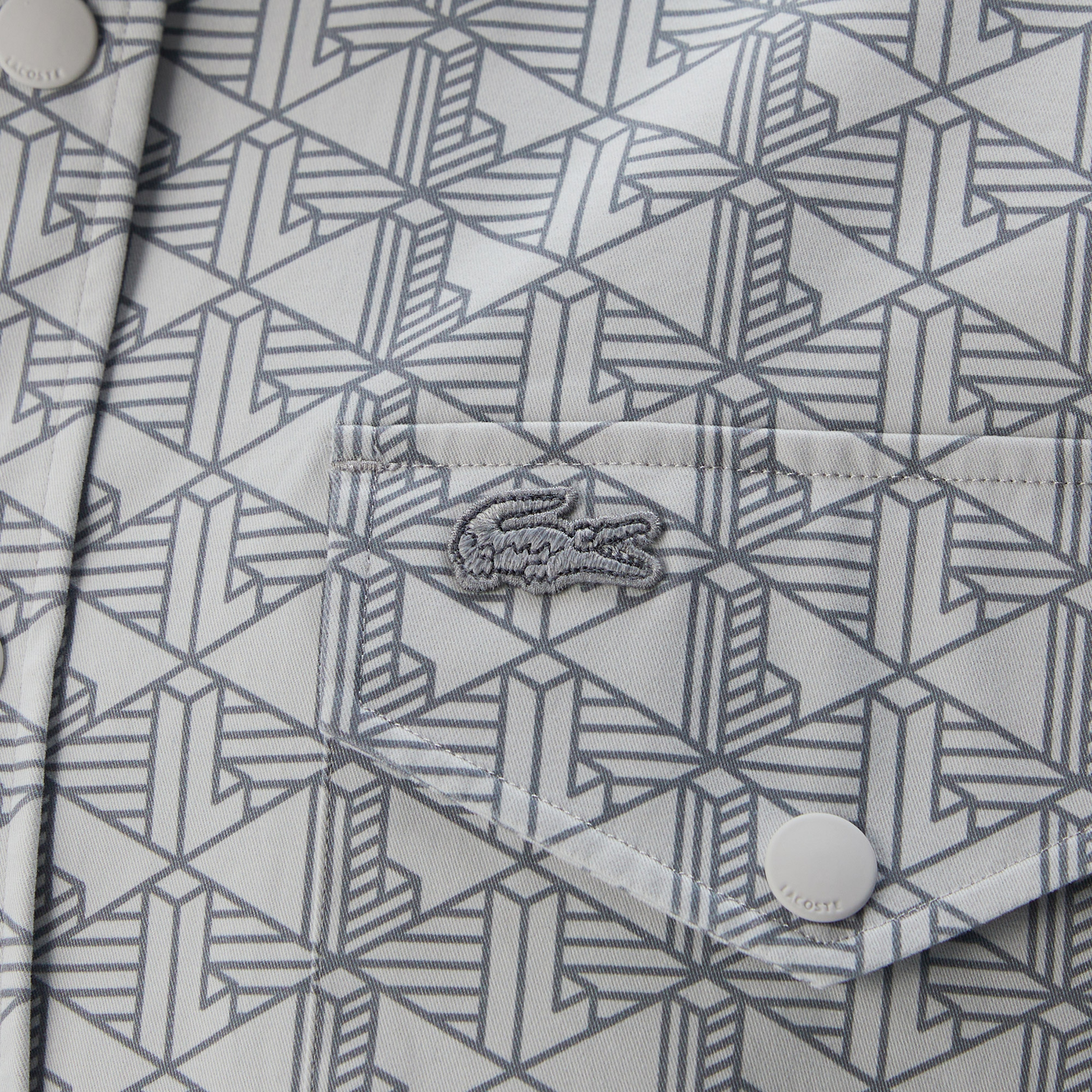 Erkek Relaxed Fit Desenli Gri Gömlek