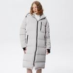 Kadın Kapüşonlu Kapitone Gri Mont