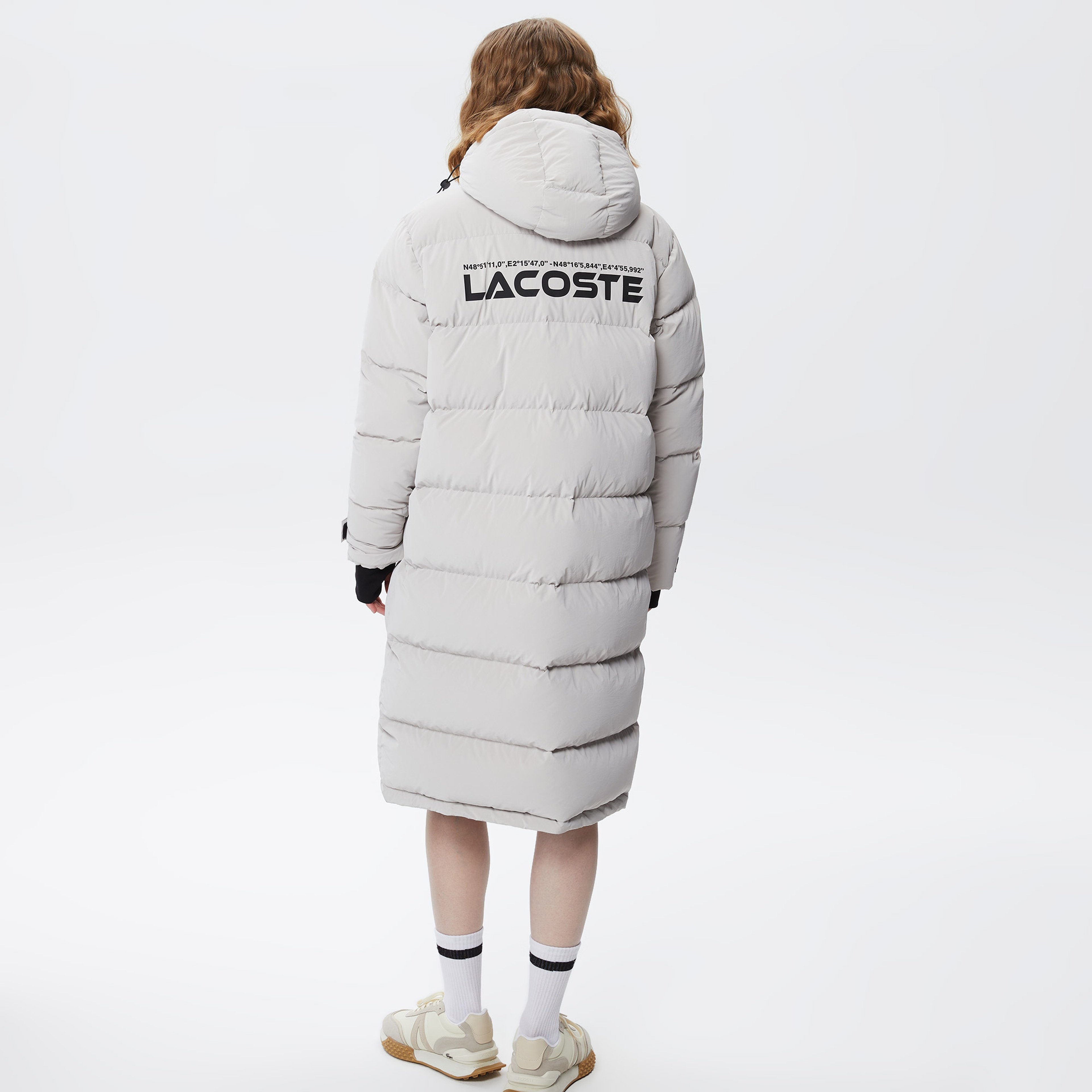 Kadın Kapüşonlu Kapitone Gri Mont