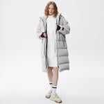 Kadın Kapüşonlu Kapitone Gri Mont