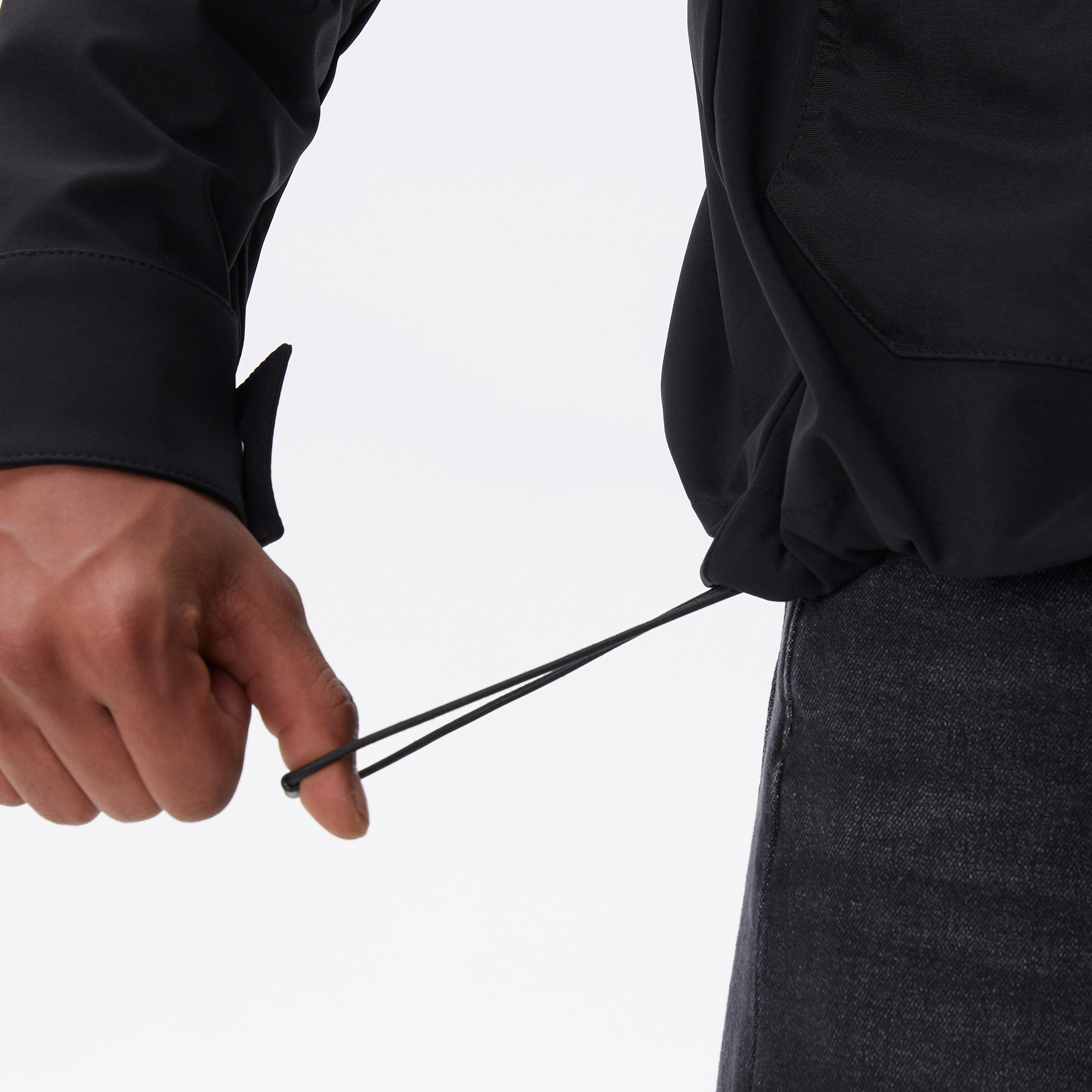 Erkek Kapüşonlu Siyah Mont