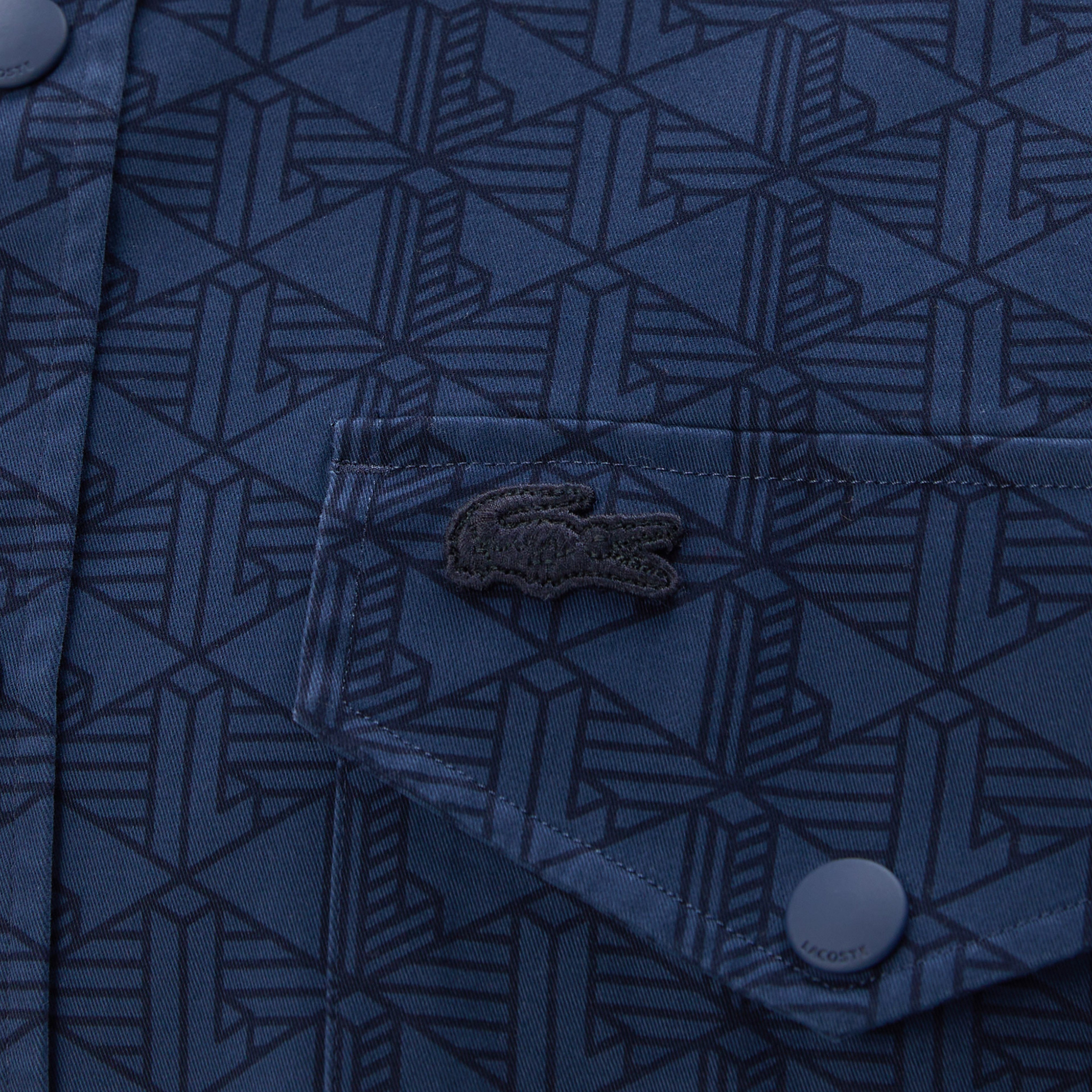 Erkek Relaxed Fit Desenli Lacivert Gömlek