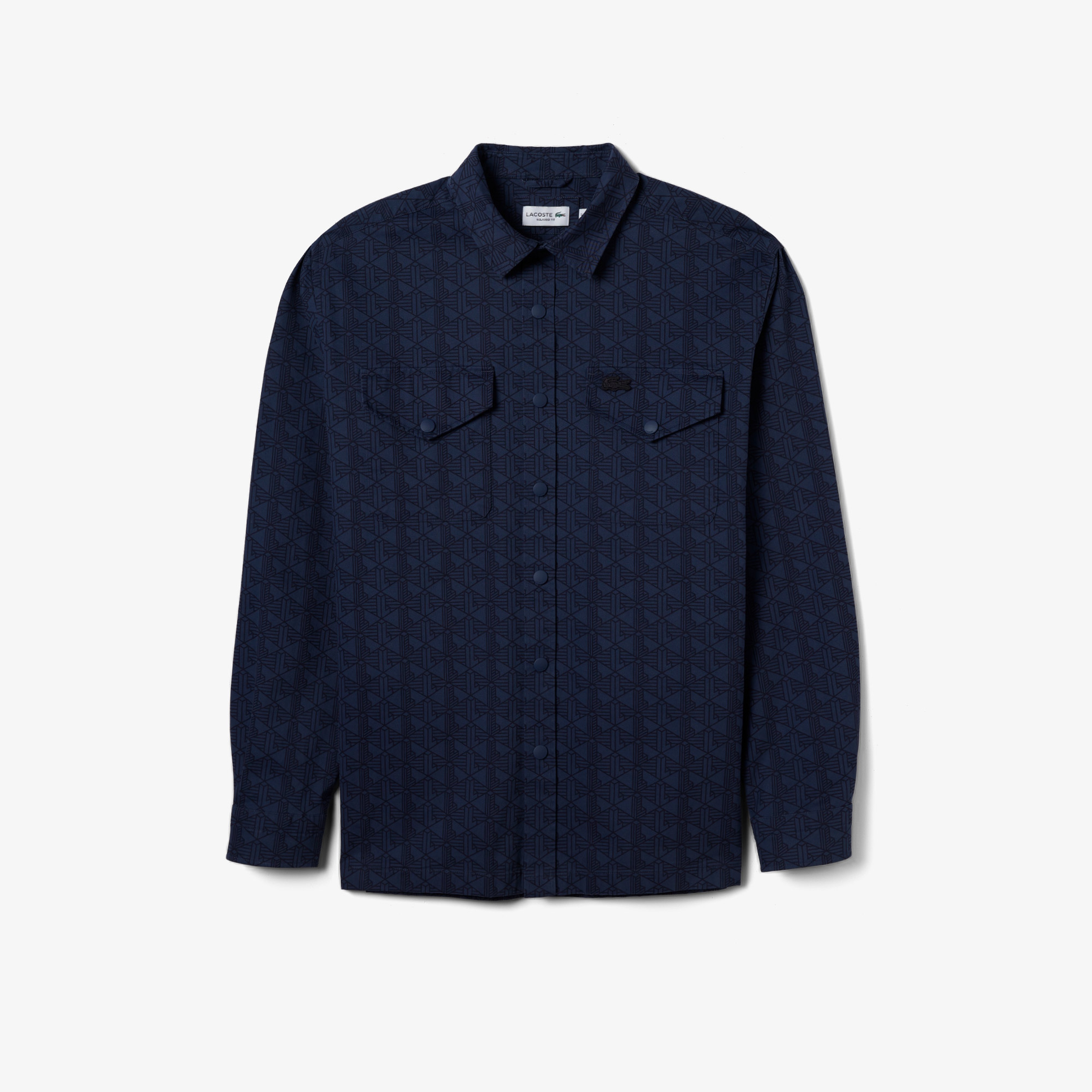 Erkek Relaxed Fit Desenli Lacivert Gömlek