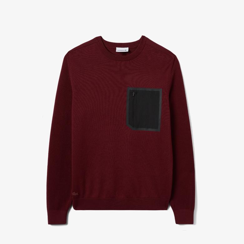 Erkek Regular Fit Bisiklet Yaka Bordo Triko