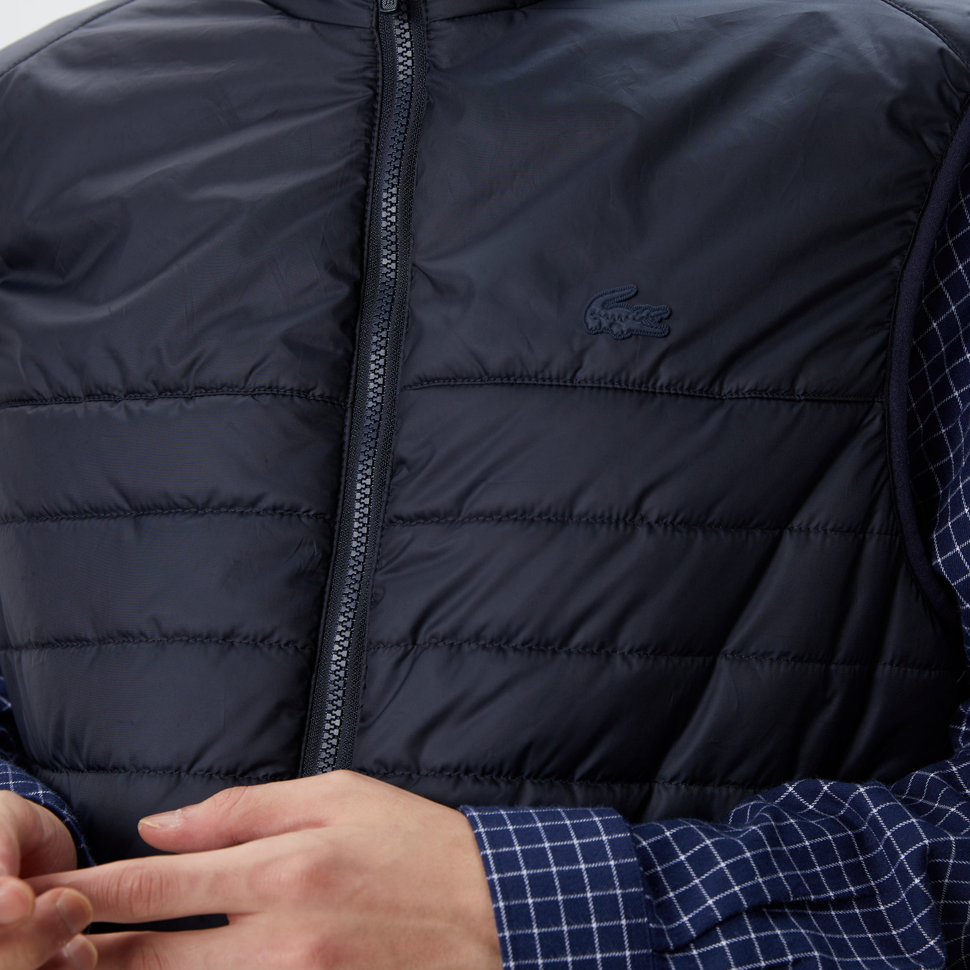 Erkek Dik Yaka Kapitone Lacivert Mont