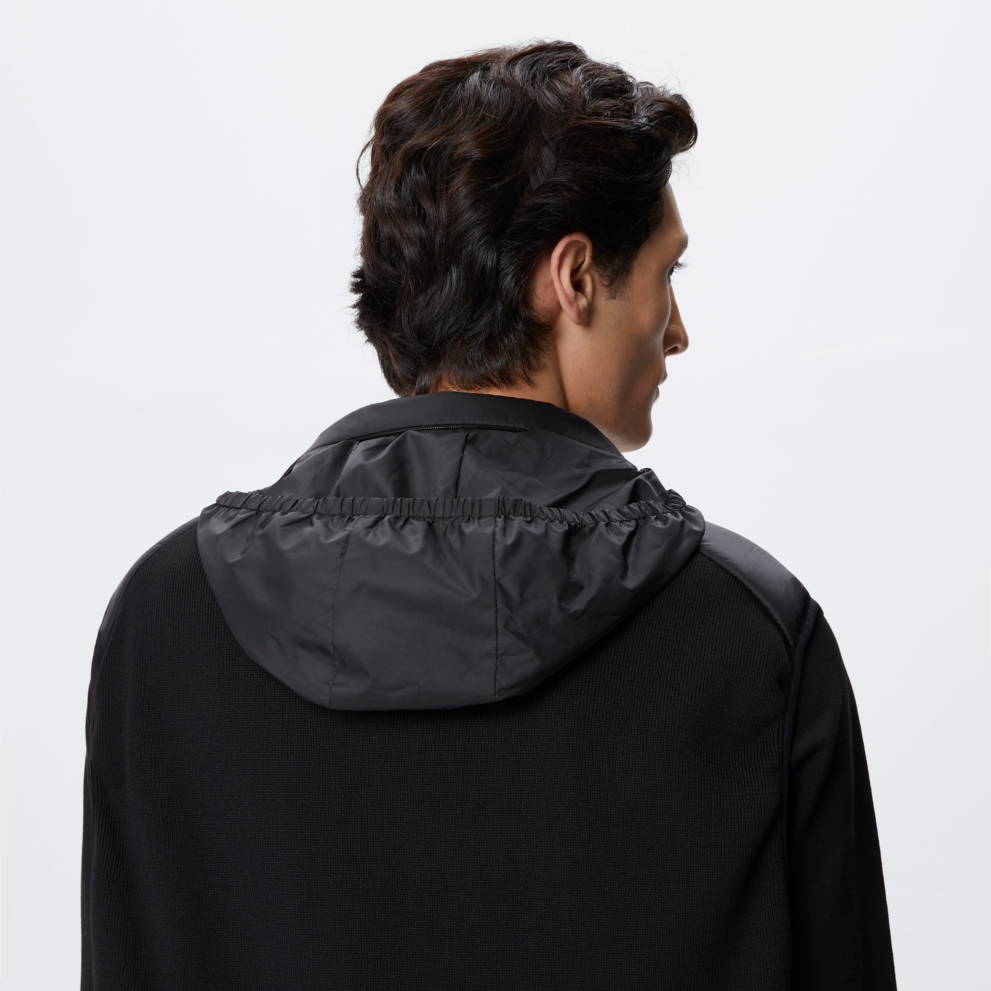 Erkek Dik Yaka Kapitone Siyah Mont