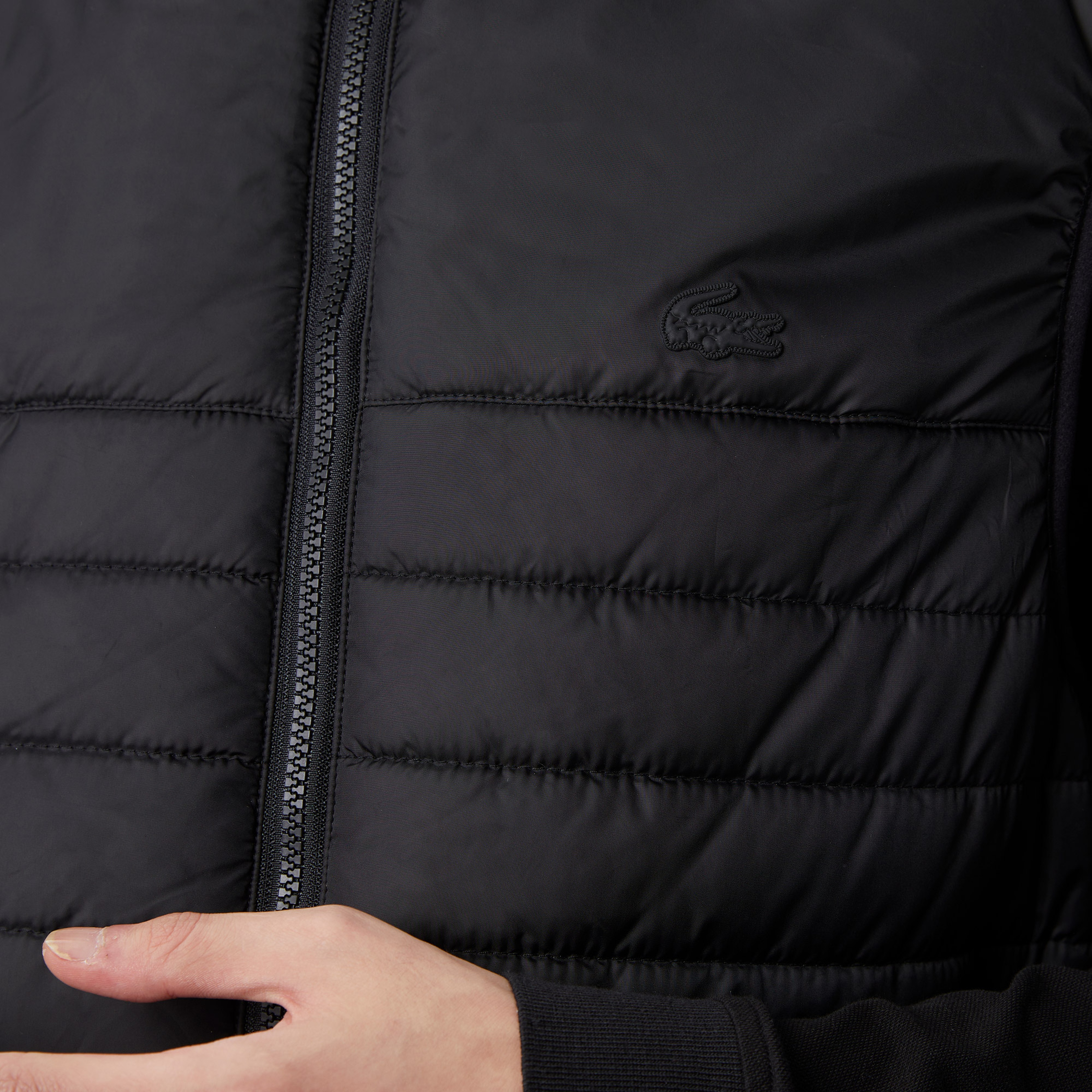 Erkek Dik Yaka Kapitone Siyah Mont