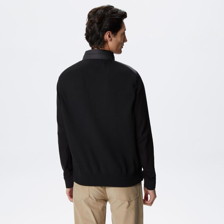 Erkek Dik Yaka Kapitone Siyah Mont