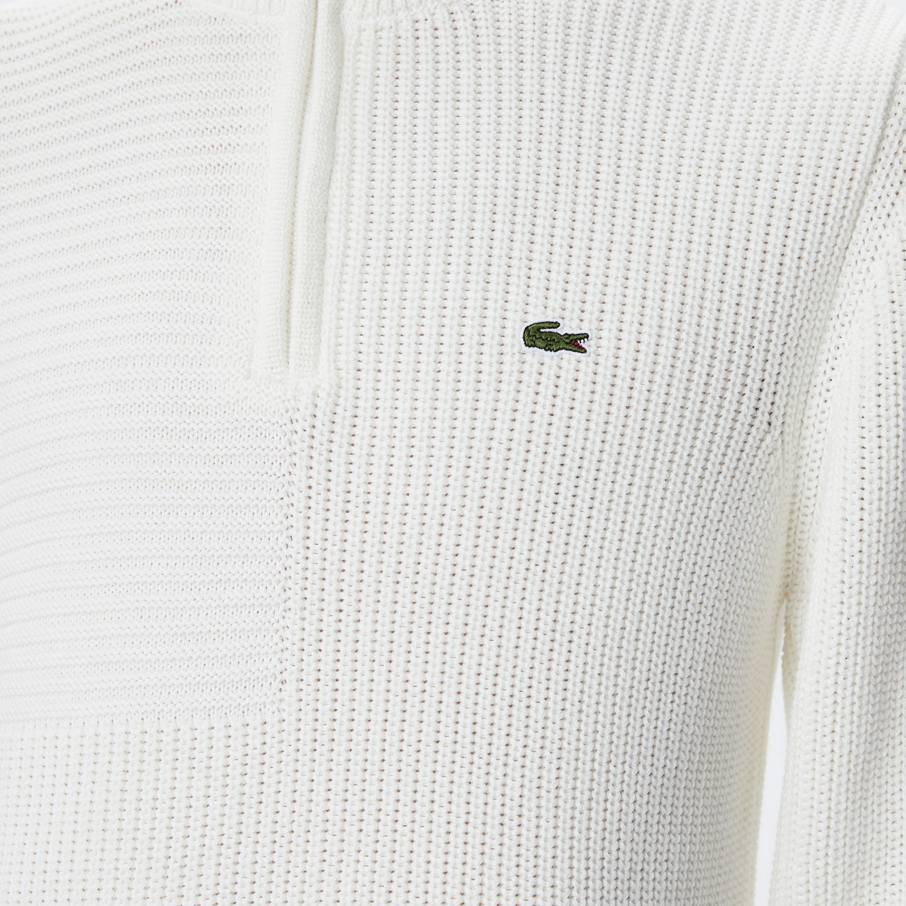 Erkek Regular Fit Uzun Kollu Dik Yaka Desenli Ekru Triko