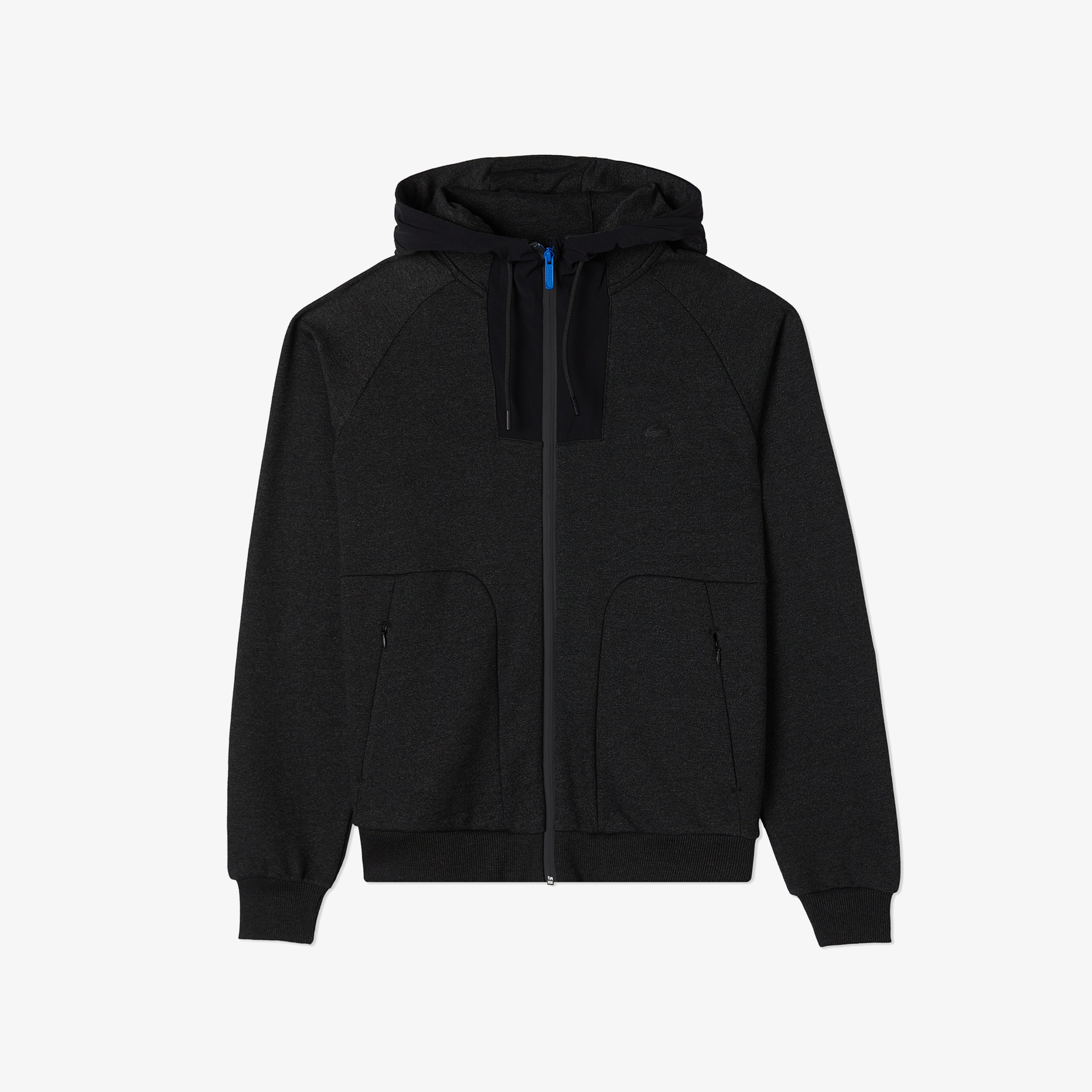 Erkek Slim Fit Kapüşonlu Renk Bloklu Siyah Sweatshirt