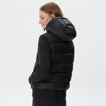 Kadın Kapüşonlu Kapitone Siyah Mont