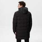 Erkek Kapüşonlu Kapitone Siyah Mont