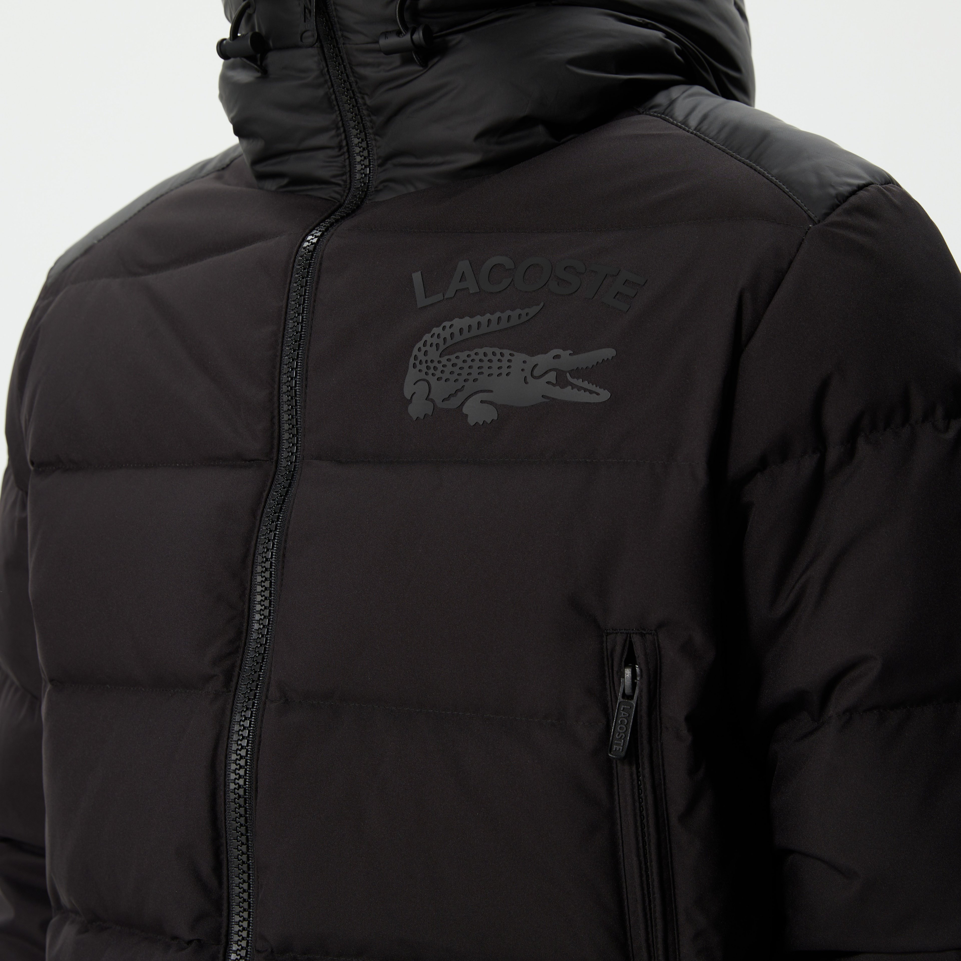 Erkek Kapüşonlu Kapitone Siyah Mont