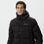 Erkek Kapüşonlu Kapitone Siyah Mont