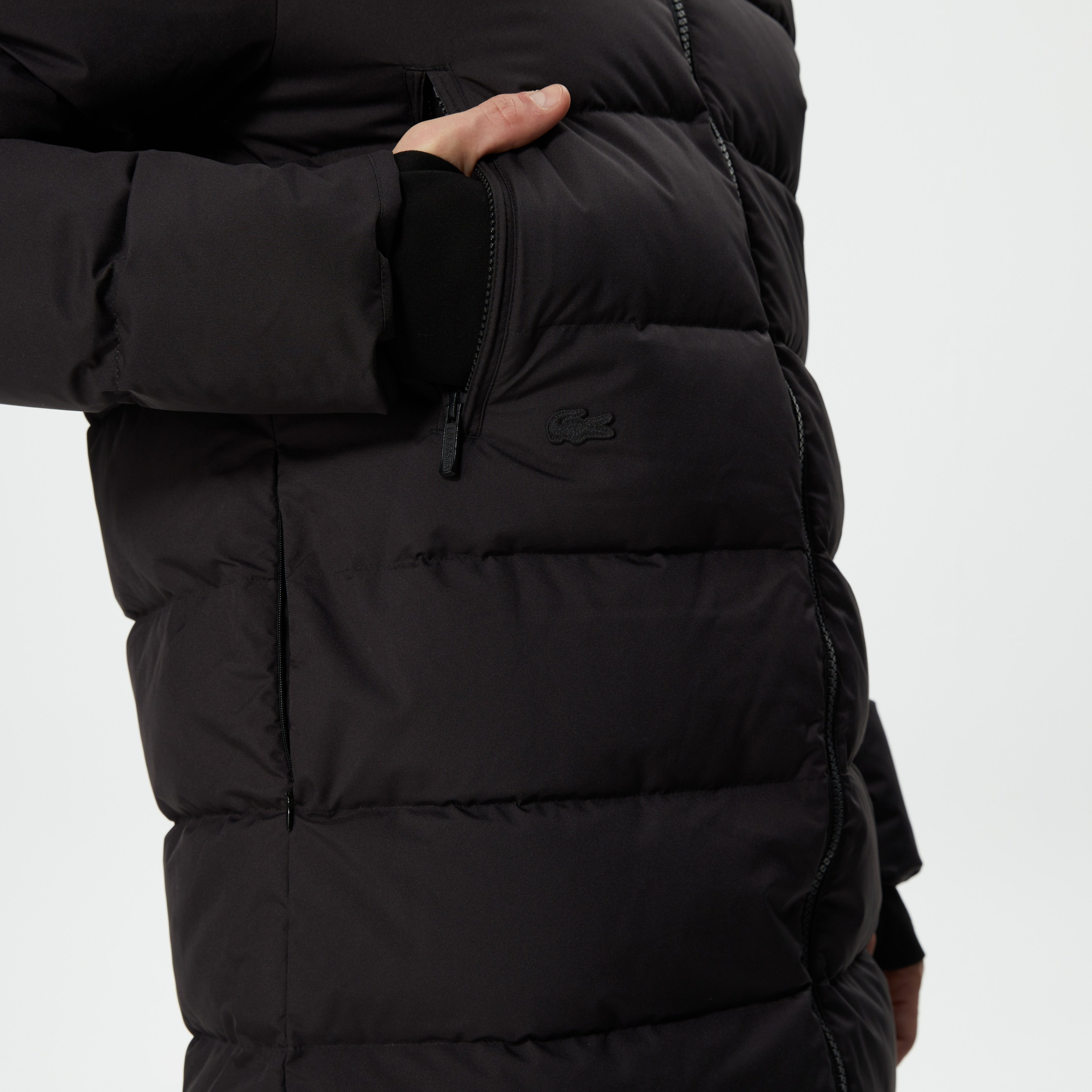 Erkek Kapüşonlu Kapitone Siyah Mont