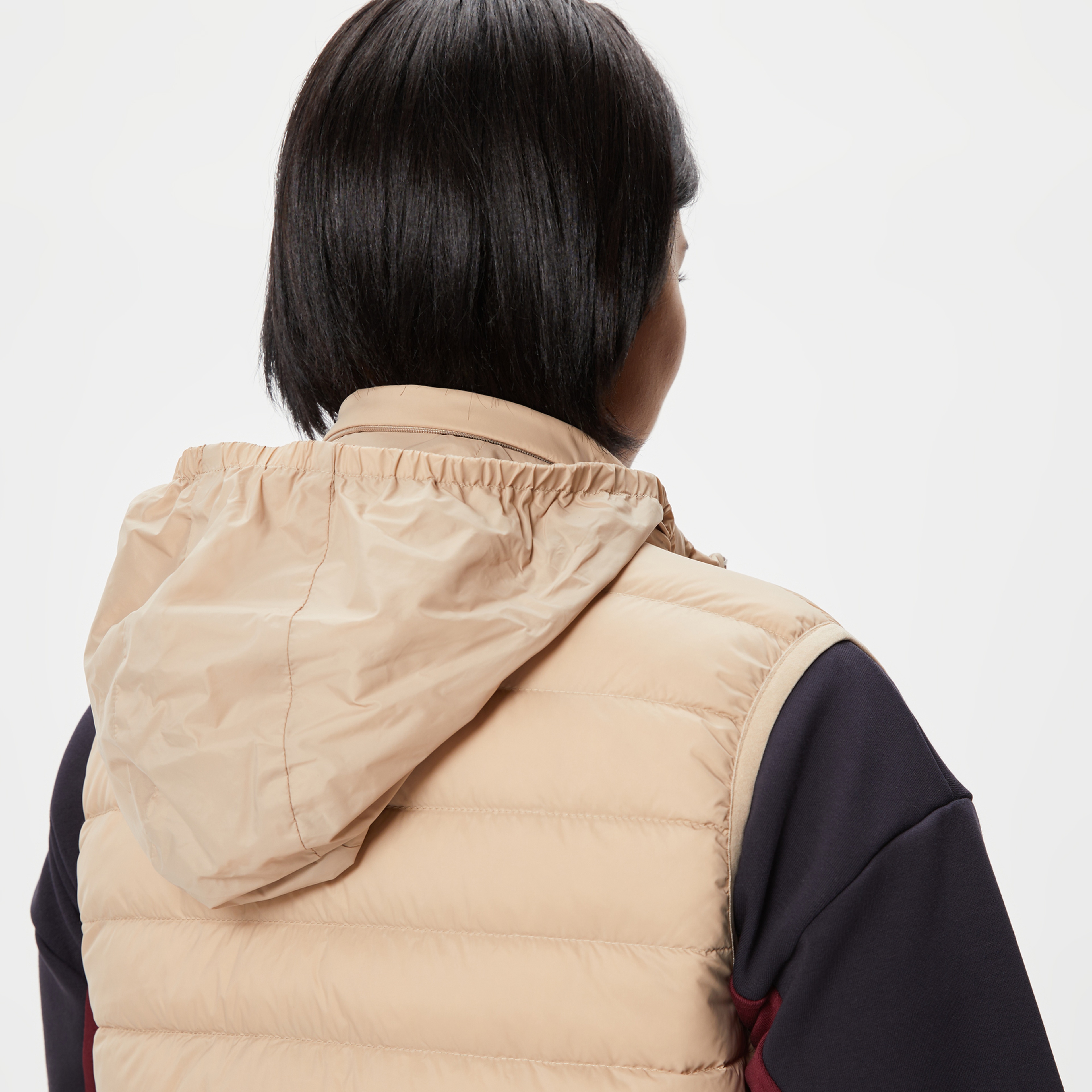 Kadın Dik Yaka Kapitone Açık Kahverengi Yelek