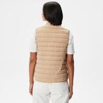 Kadın Dik Yaka Kapitone Açık Kahverengi Yelek